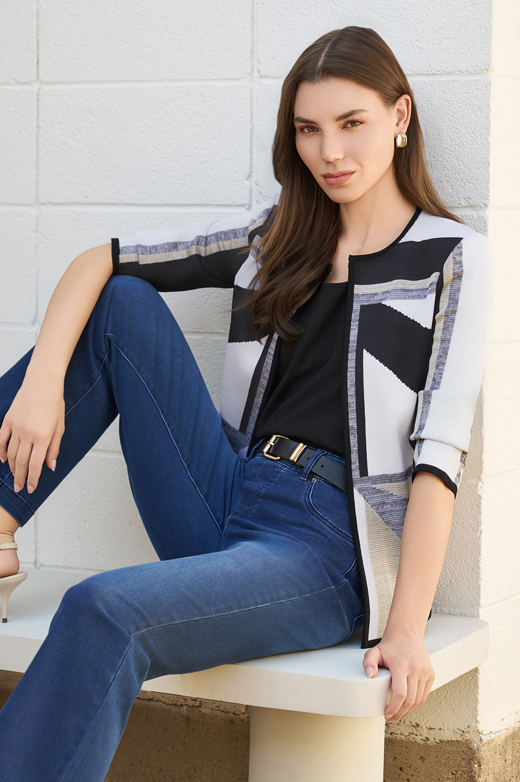 ニュー　パルサー　ジャンク Heritage Colorblock Intarsia Knit Jacket | Ming Wang