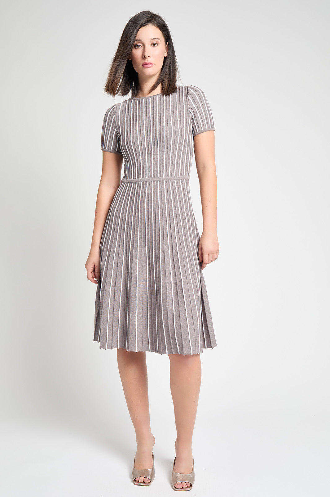 knee length dresses for ladies Housna Midi Dress in Silver Mink main image 1