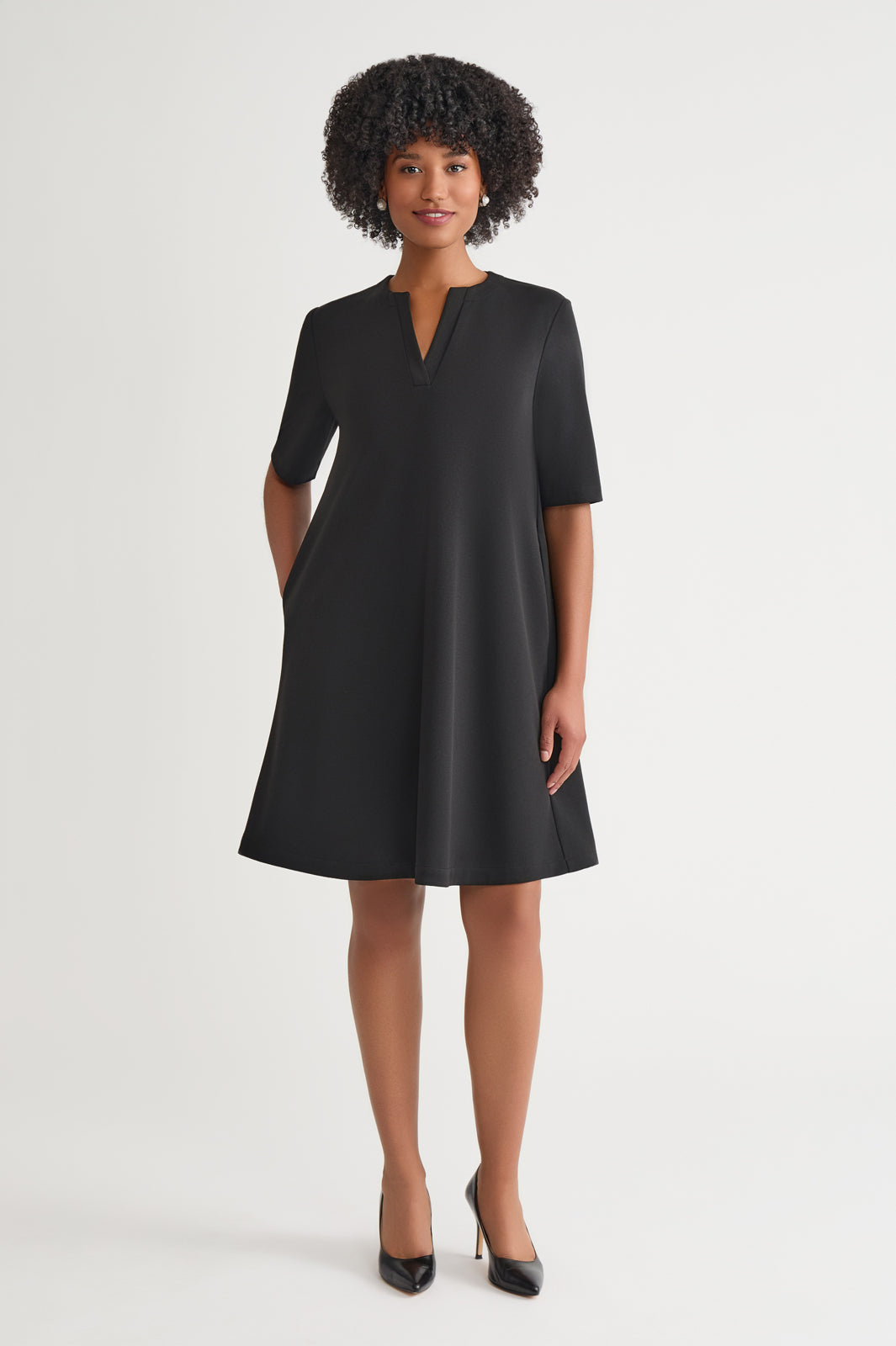 Stretch Deco Crepe A-Line Dress | Ming Wang Stretch Deco Crepe A-Line Dress | Ming Wang