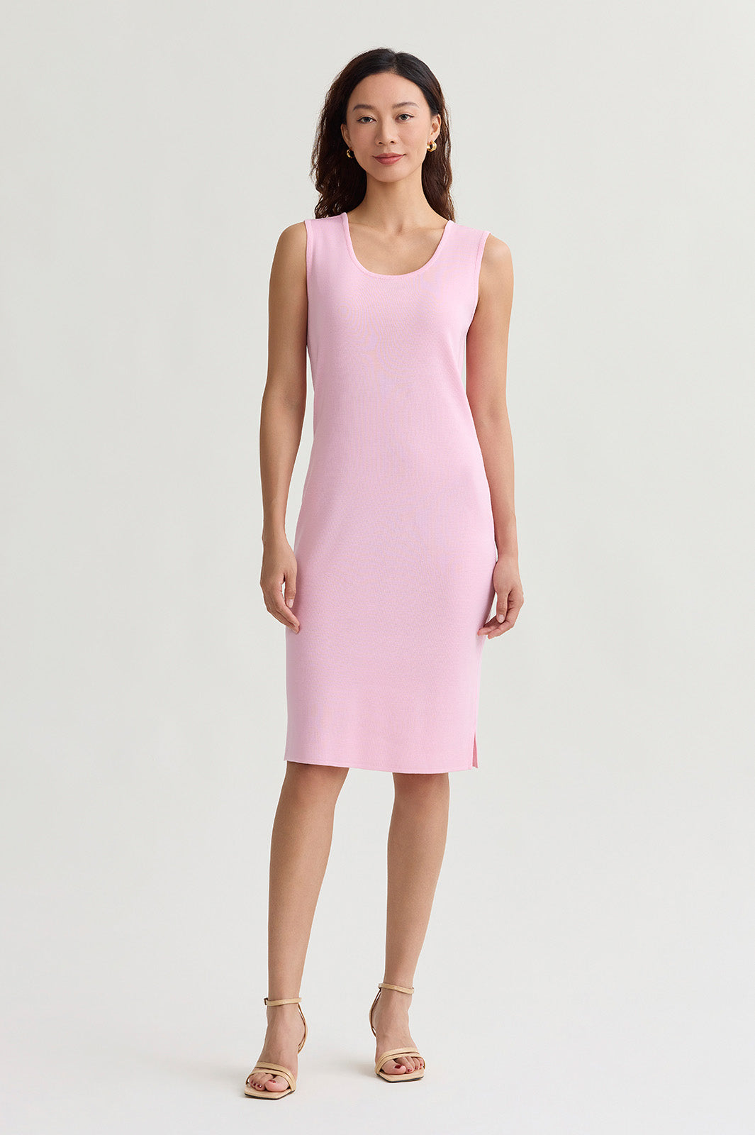 Sleeveless Sheath Knit Dress, Perfect Pink Sleeveless Sheath Knit Dress, Perfect Pink