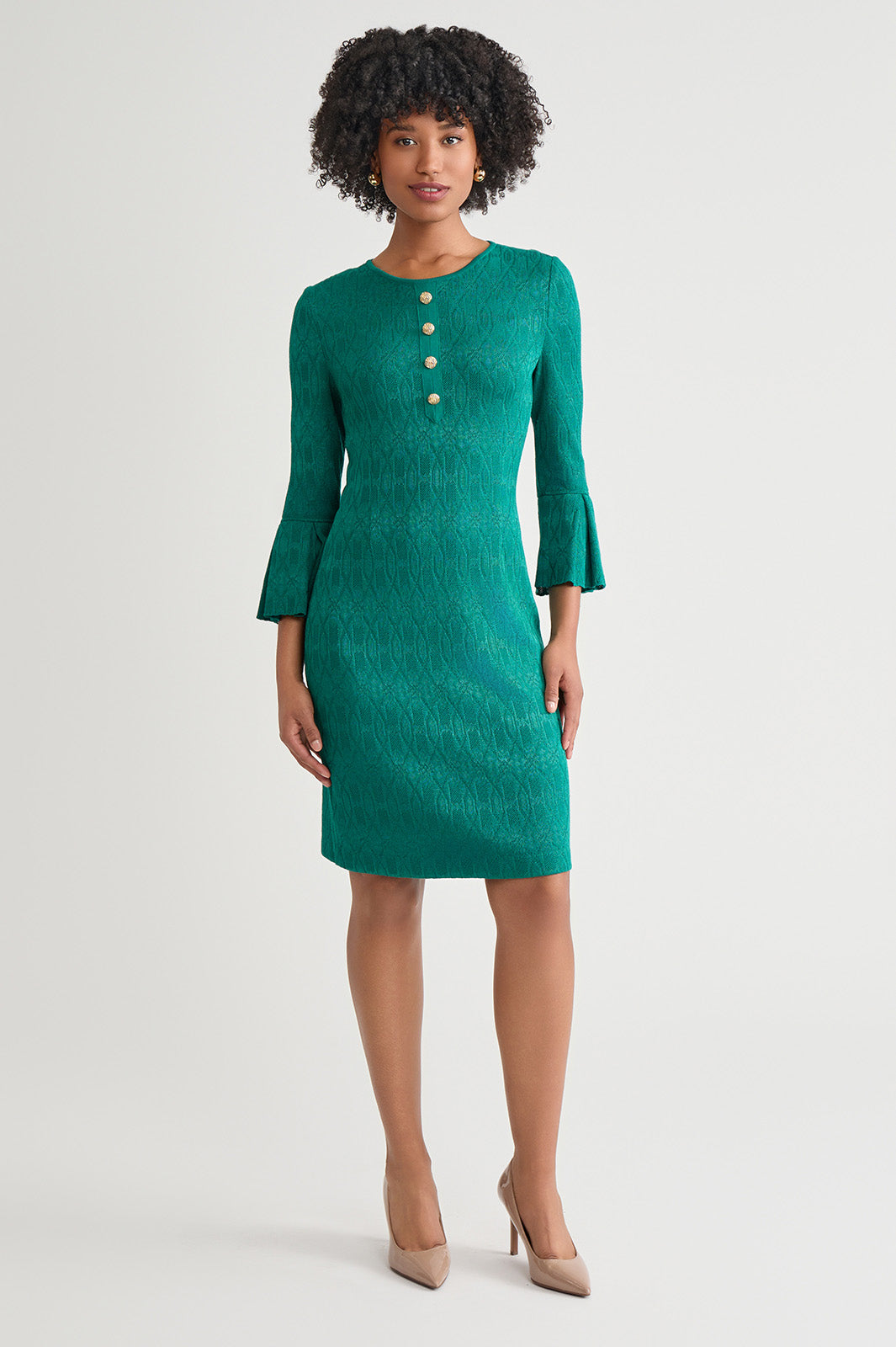 Petite Tonal Multi-Stitch Sheath Dress