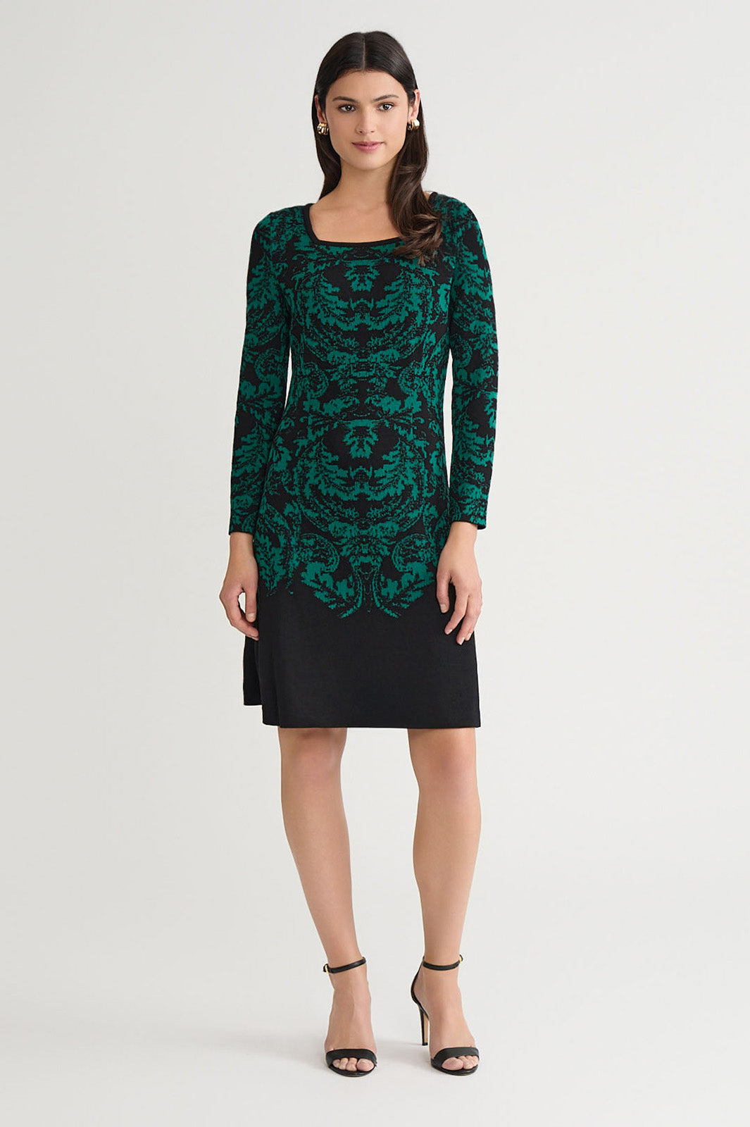 Petite A-Line Filigree Jacquard Soft Knit Dress Petite A-Line Filigree Jacquard Soft Knit Dress