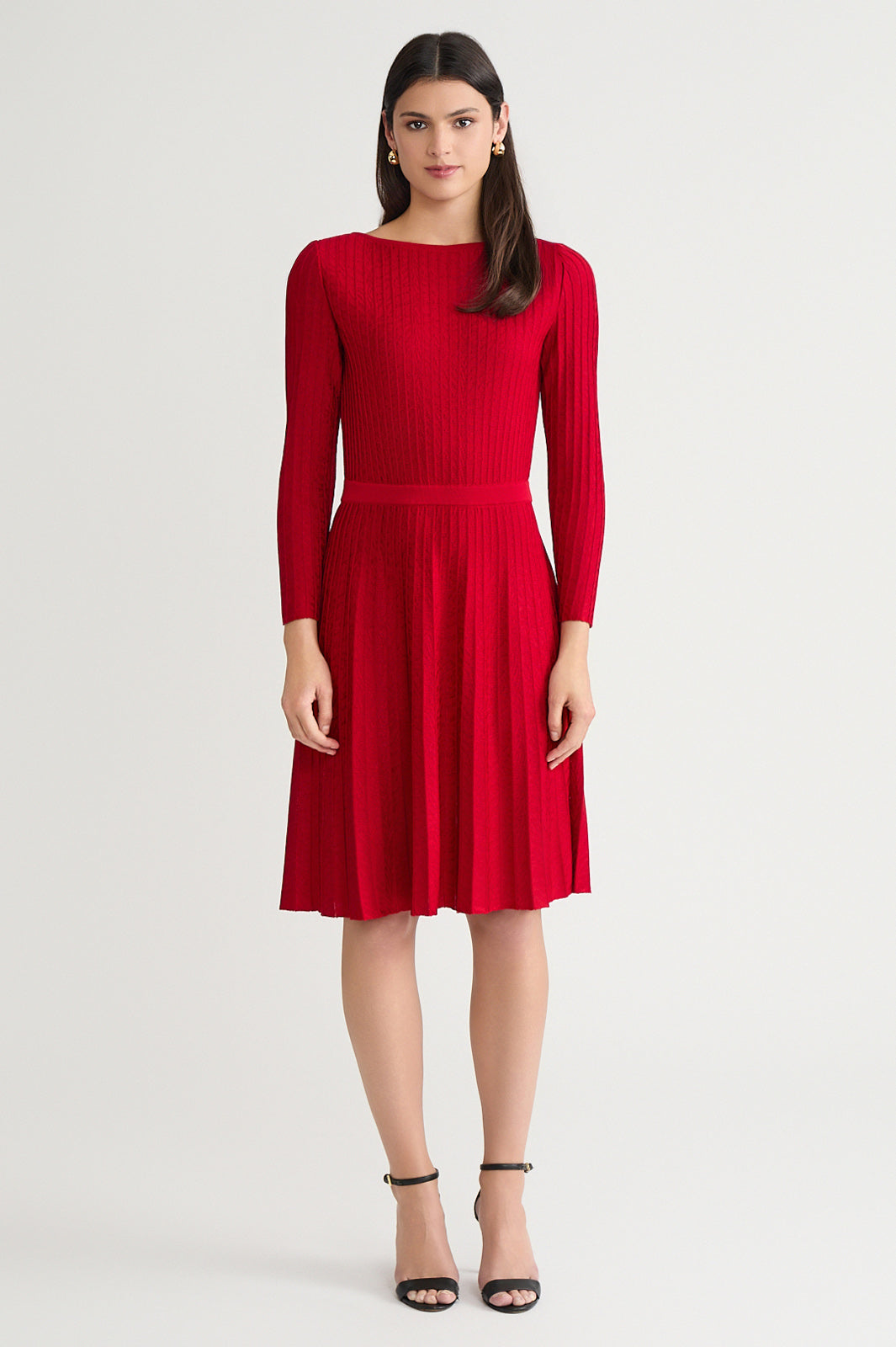 Fit-N-Flare Tonal Stitch Knit Dress | Ming Wang