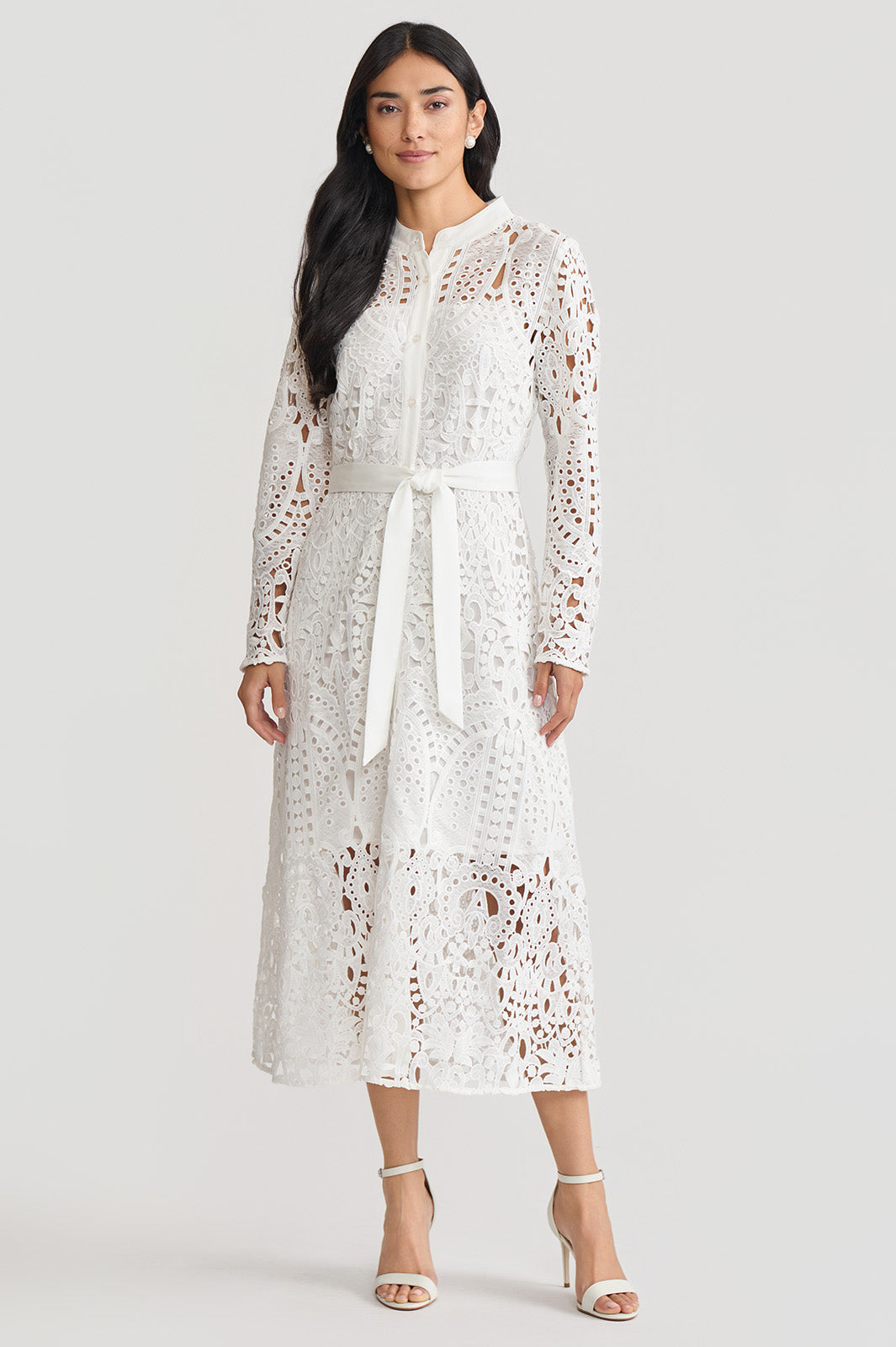 Fit-N-Flare Lined Laced Midi Dress | Ming Wang Fit-N-Flare Lined Laced Midi Dress | Ming Wang