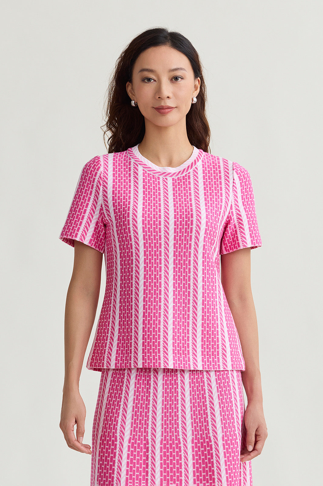 Roadmap Pattern Soft Knit Top | Ming Wang