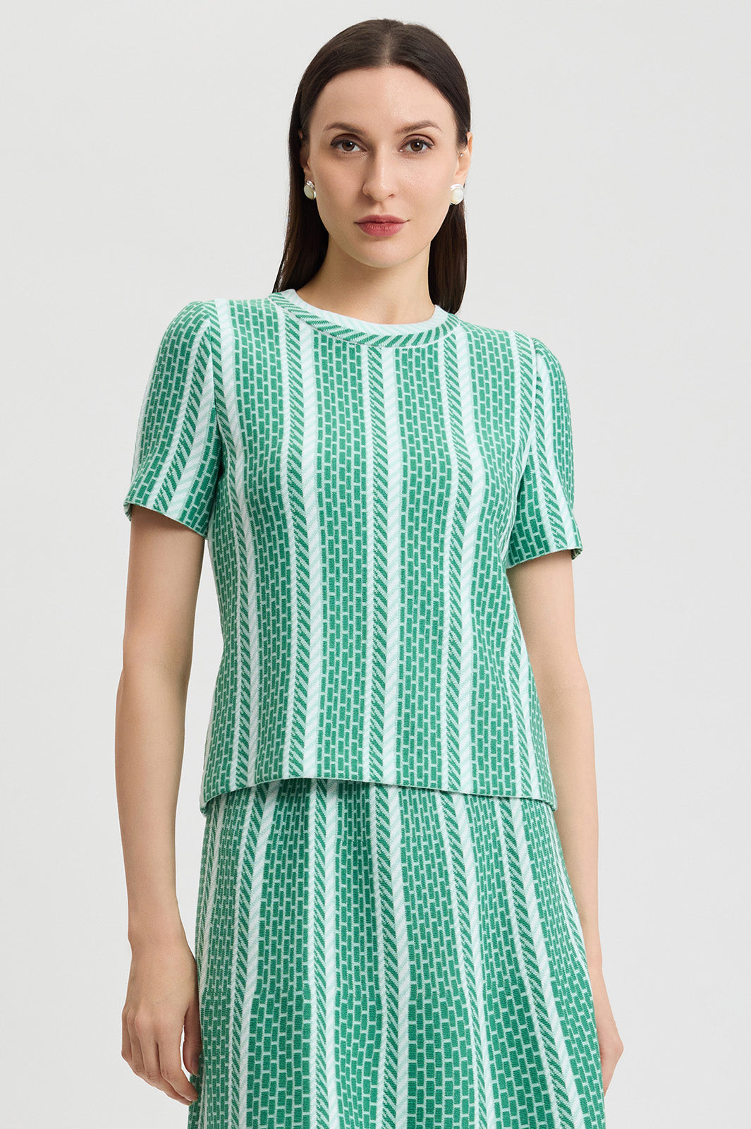 Roadmap Pattern Soft Knit Top | Ming Wang