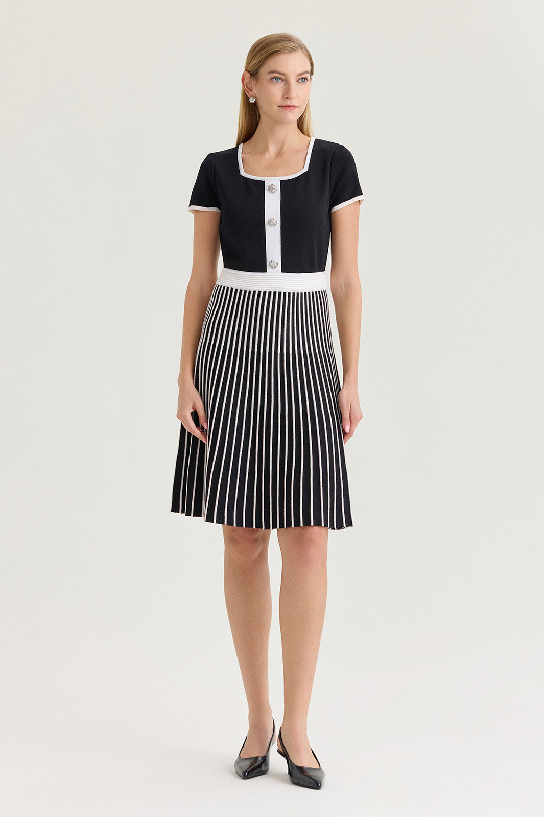 Fit-N-Flare Knee Length Soft Knit Dress | Ming Wang Fit-N-Flare Knee Length Soft Knit Dress | Ming Wang