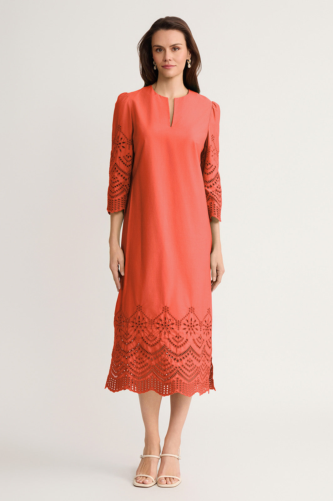 Eyelet Straight Cotton Maxi Dress Eyelet Straight Cotton Maxi Dress