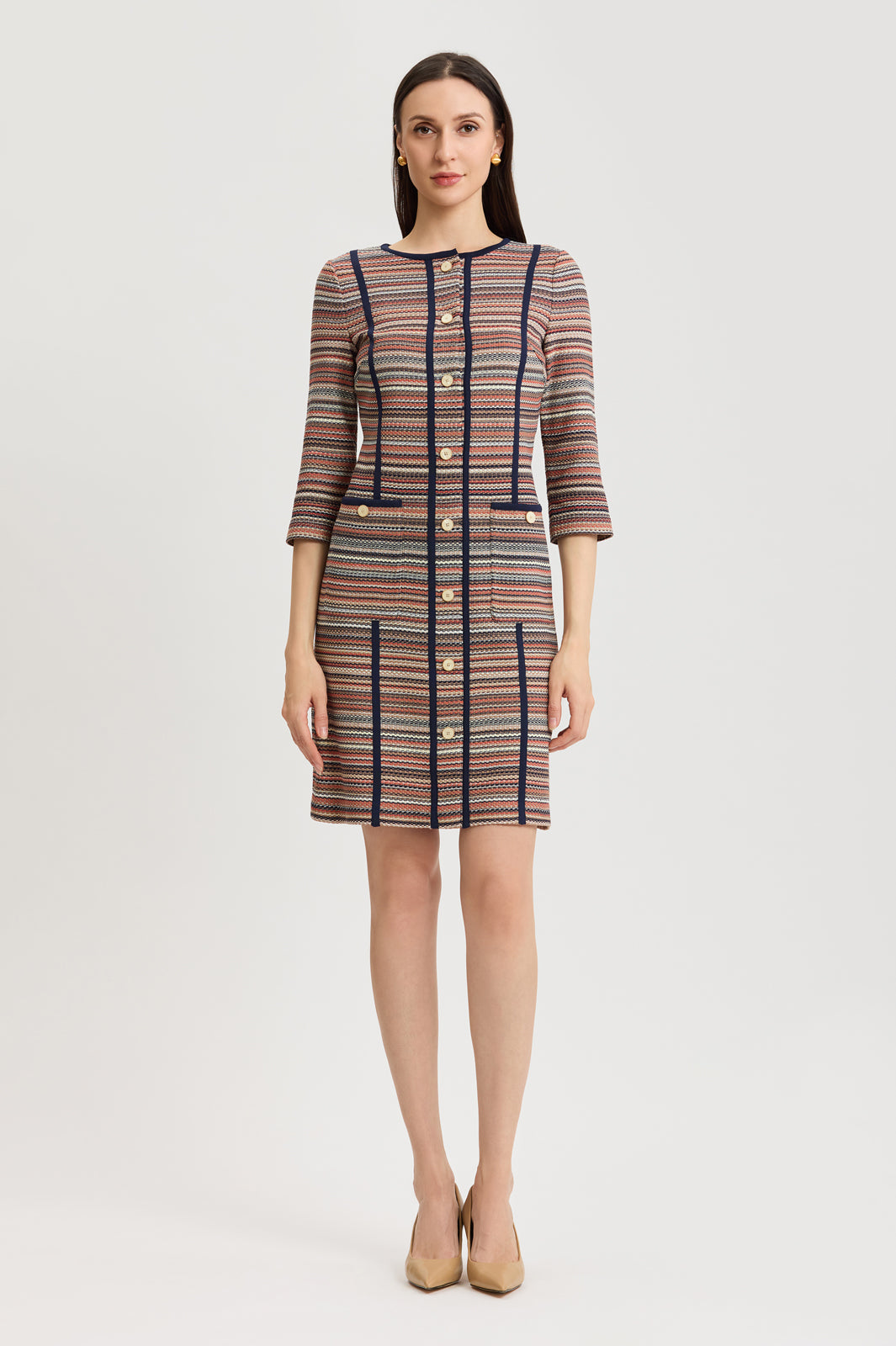 stitch knit dress Varley Women's Sadia Stitch Knit Dress, Small, Birch