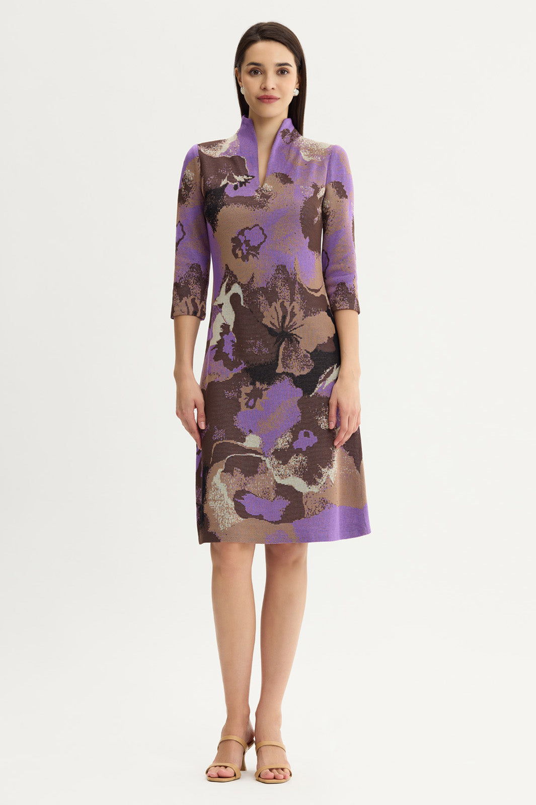 a line petite dress A-Line Multi-Colored Jacquard Knit Bundle Designer Mother of the layer with a cropped Chest Size:46