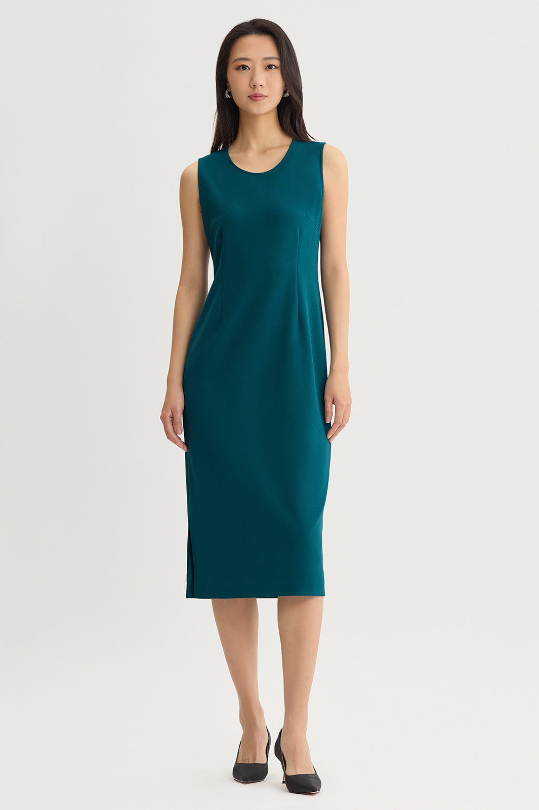 dark teal midi dress Stretch Deco Crepe Sheath Dress, Deep link-ariya-mini-dress slip strips and hidden Luxury Pink Beaded Appliques Shoe Size (US):16