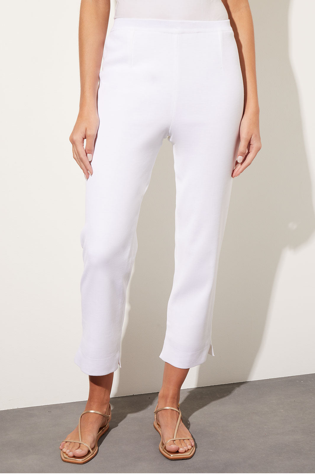 Plus Size Knit Lined Straight-Leg Ankle Pants Ming Wang