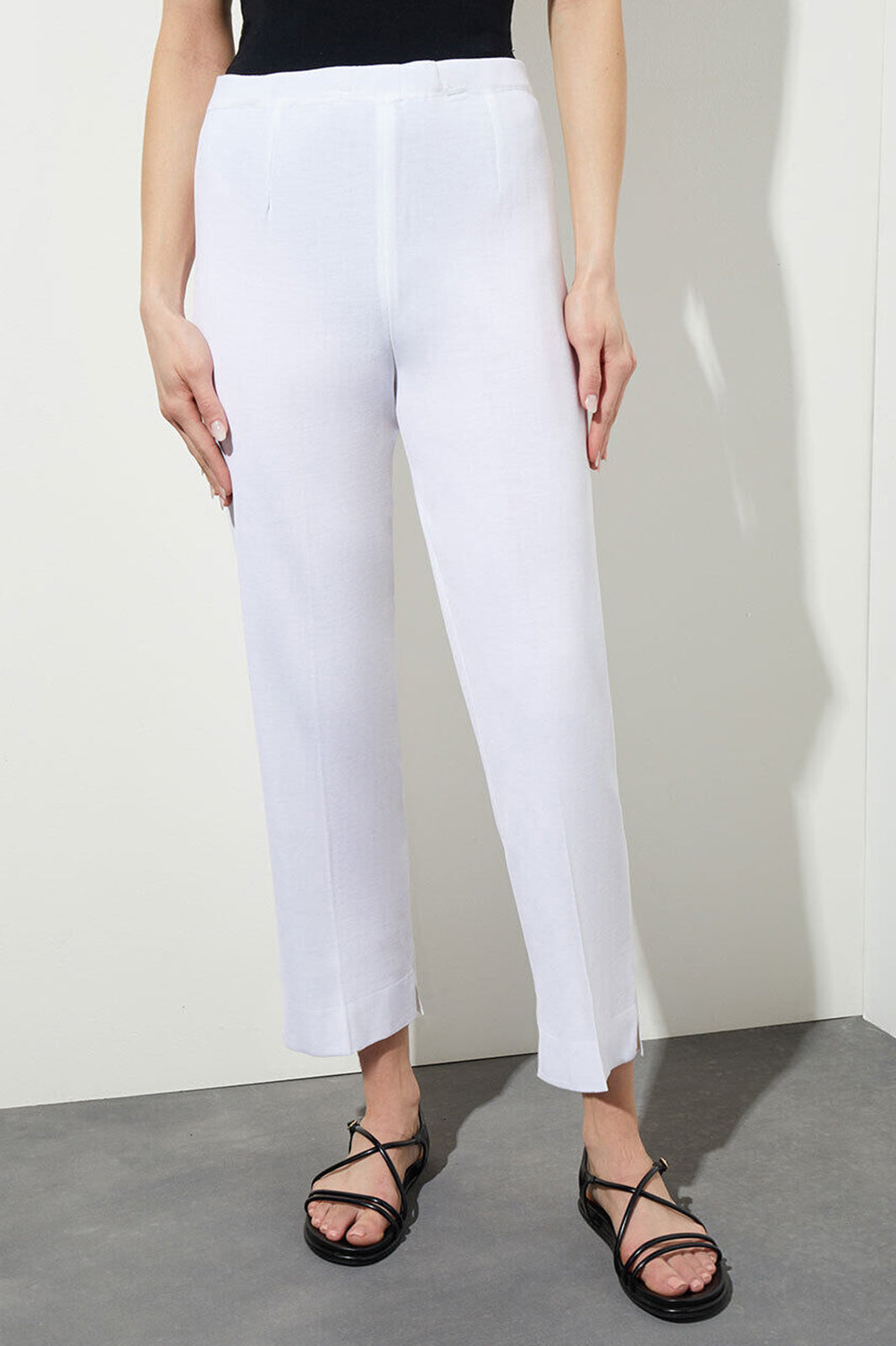 Knit Straight Leg Ankle Pants Ming Wang