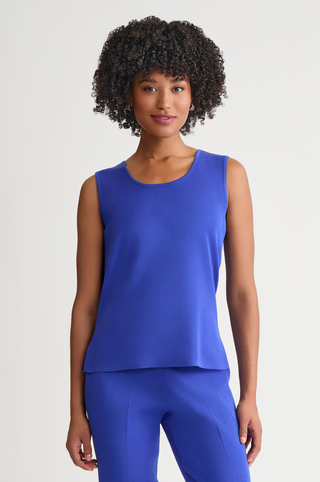 Mittoshop Scoop Neck Curved Hem Tank