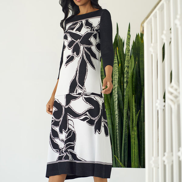 Floral Jacquard Soft Knit Tunic | Ming Wang