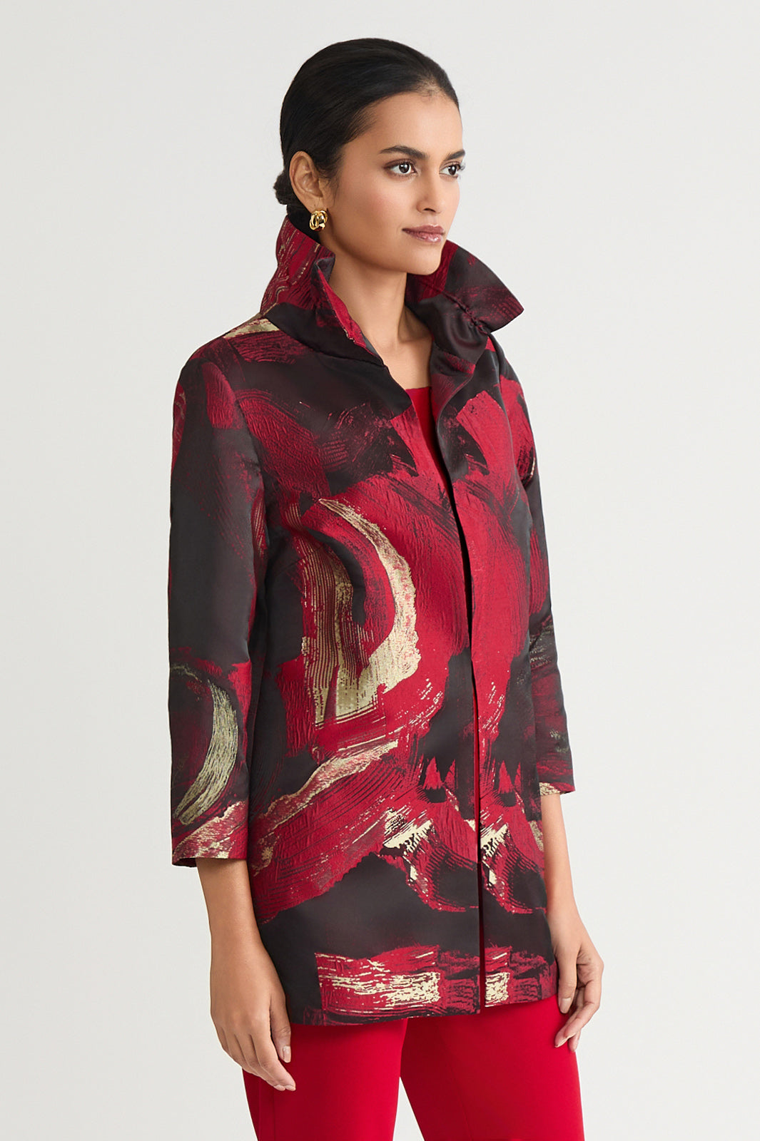 Heritage Brushstroke Woven Jacquard Jacket | Ming Wang