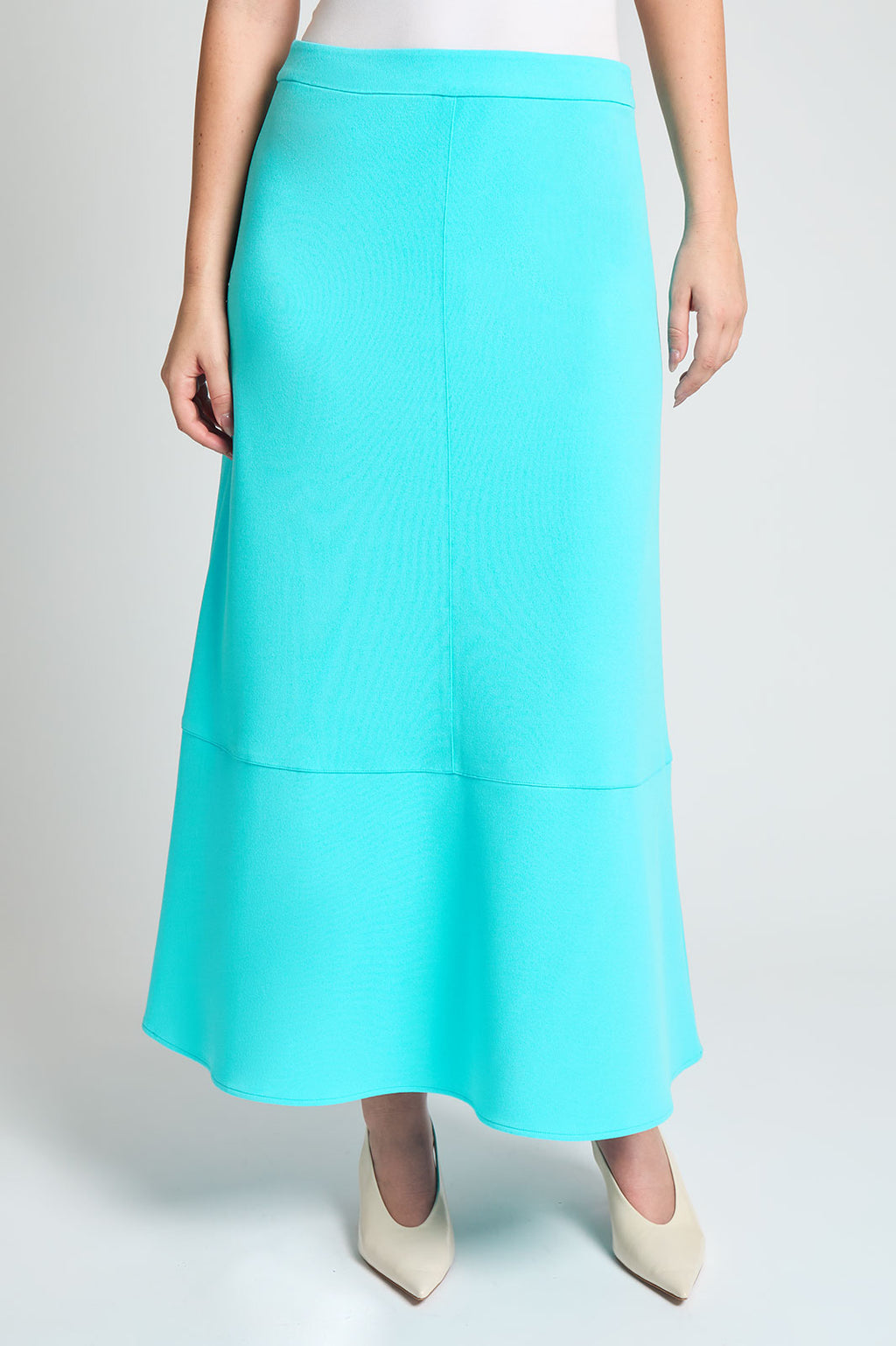 Flare Stretch Deco Crepe Maxi Skirt | Ming Wang