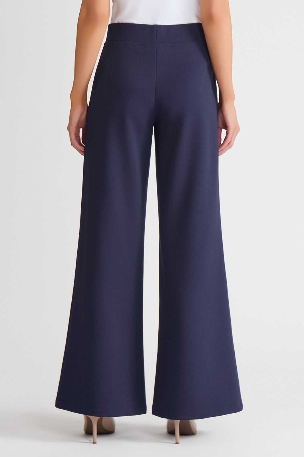 Ming Wang Women's Stretch Deco Crepe Wide-Leg Pants