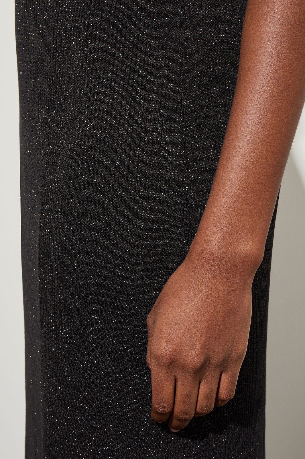 Midi Straight Skirt - Shimmer Ribbed Knit | Ming Wang