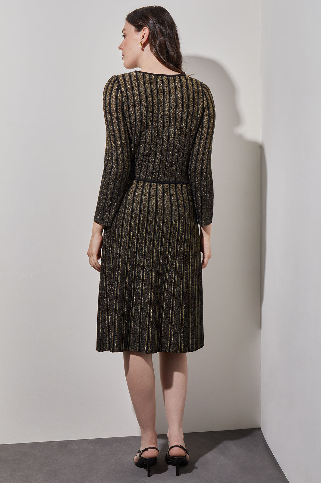 ribbed a line dress Blue Ribbed Knit Dress - Sleeveless A-Line Dress - Midi Dress