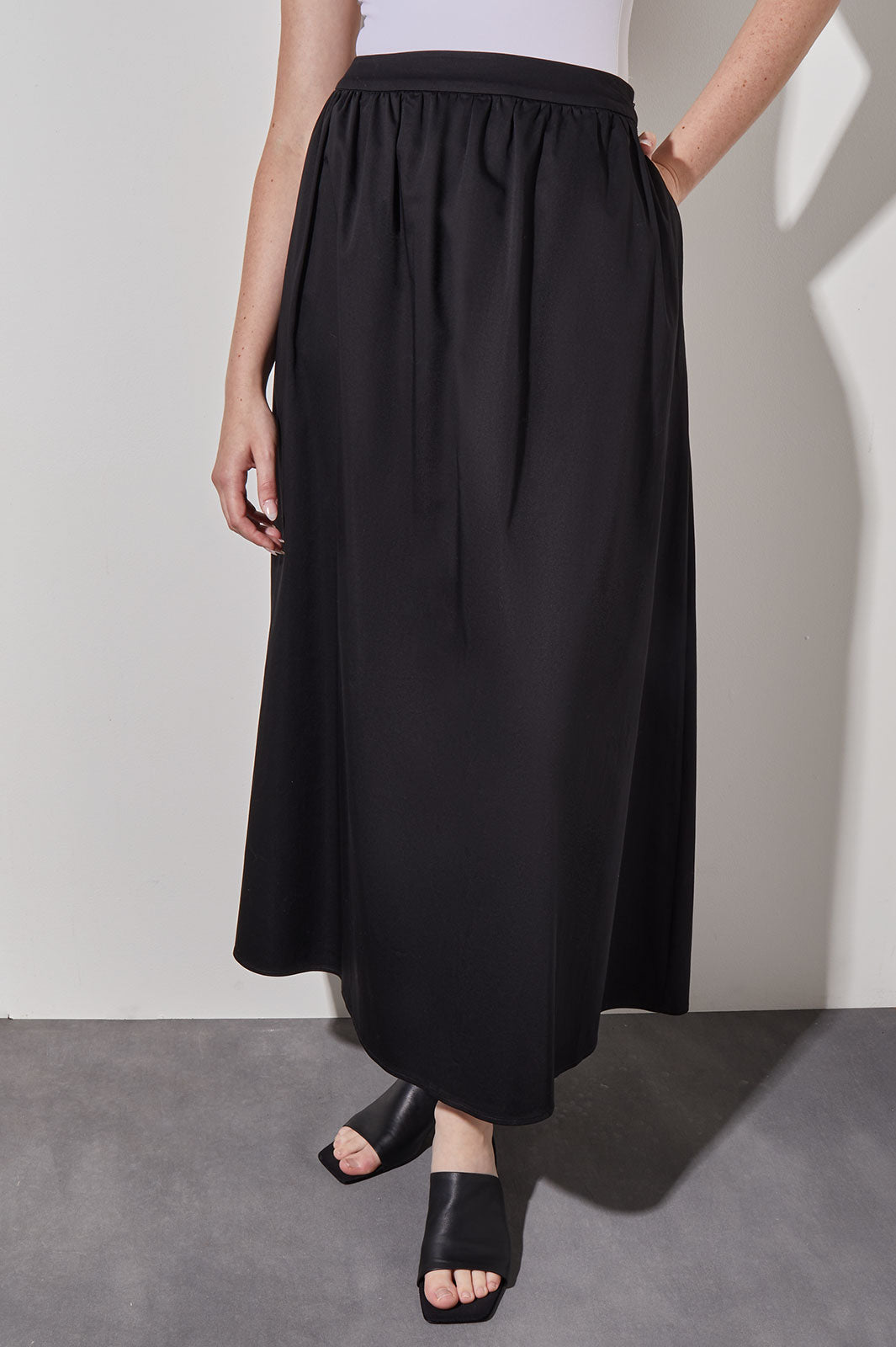 Plus Size Maxi Gathered Full Skirt - Cotton Blend Plus Size Maxi Gathered Full Skirt - Cotton Blend