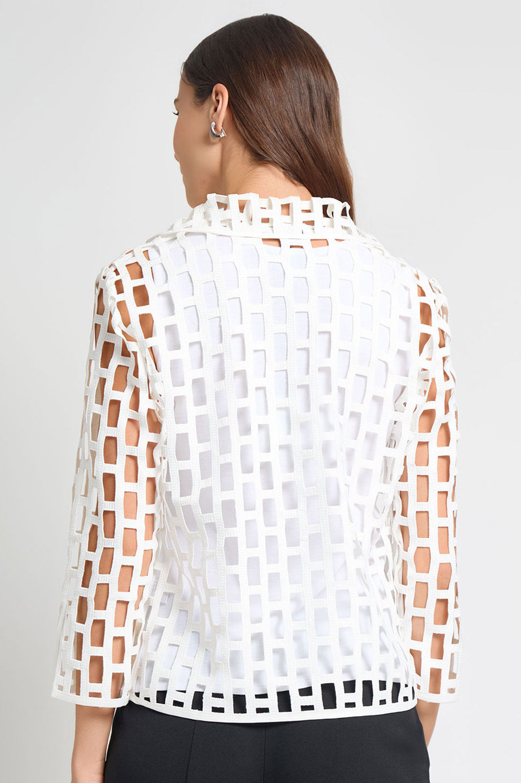 Heritage Fit Cage Woven Shirt Collar Jacket, White | Ming Wang