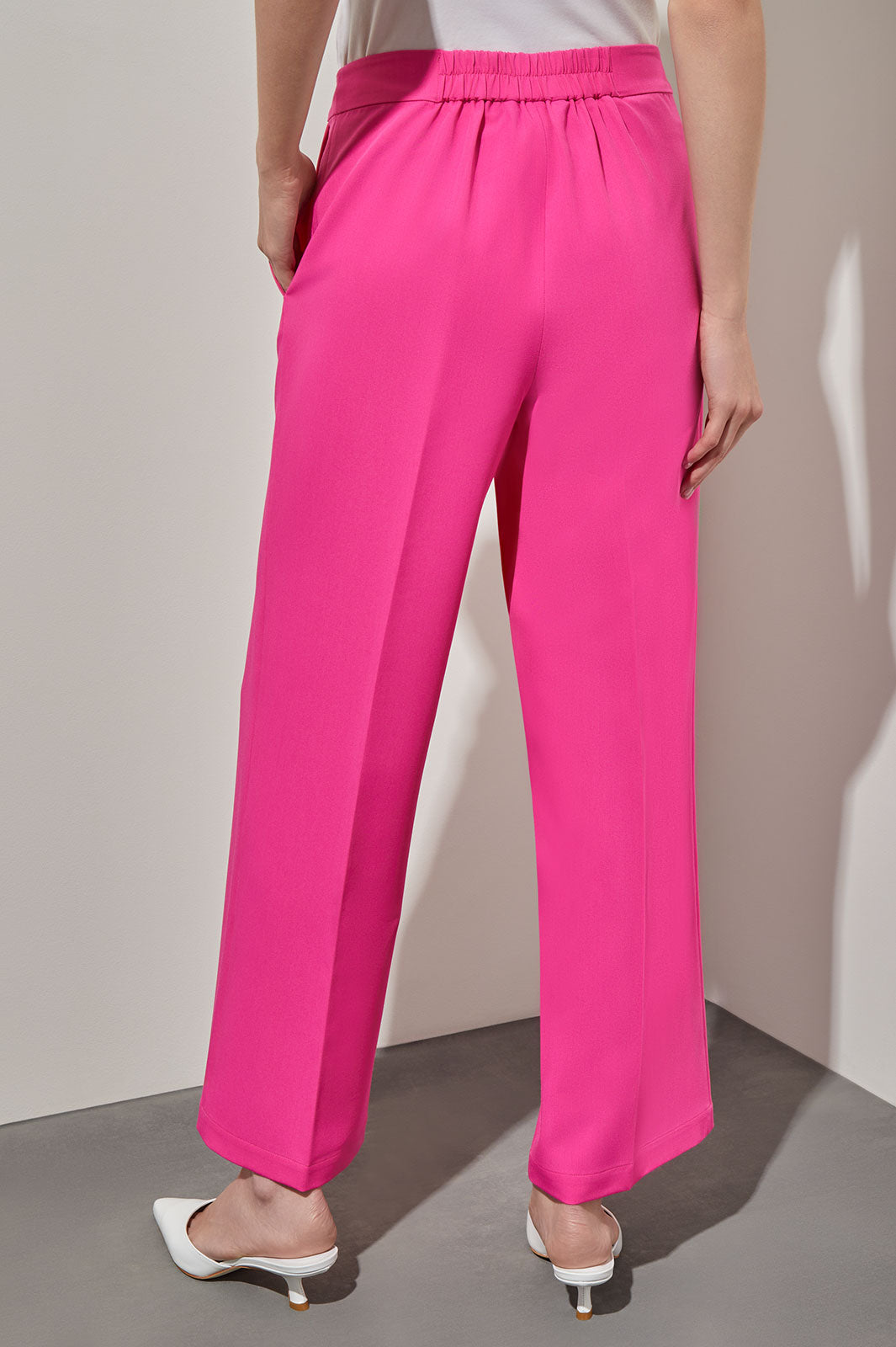 Stretch Woven Wide-Leg Pants | Ming Wang