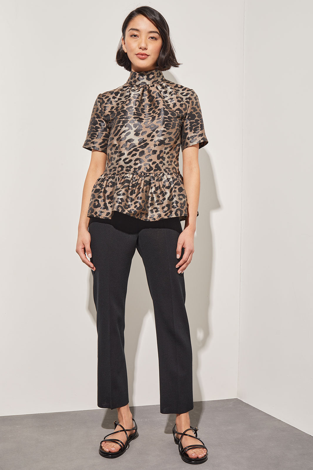 Leopard peplum blouse online