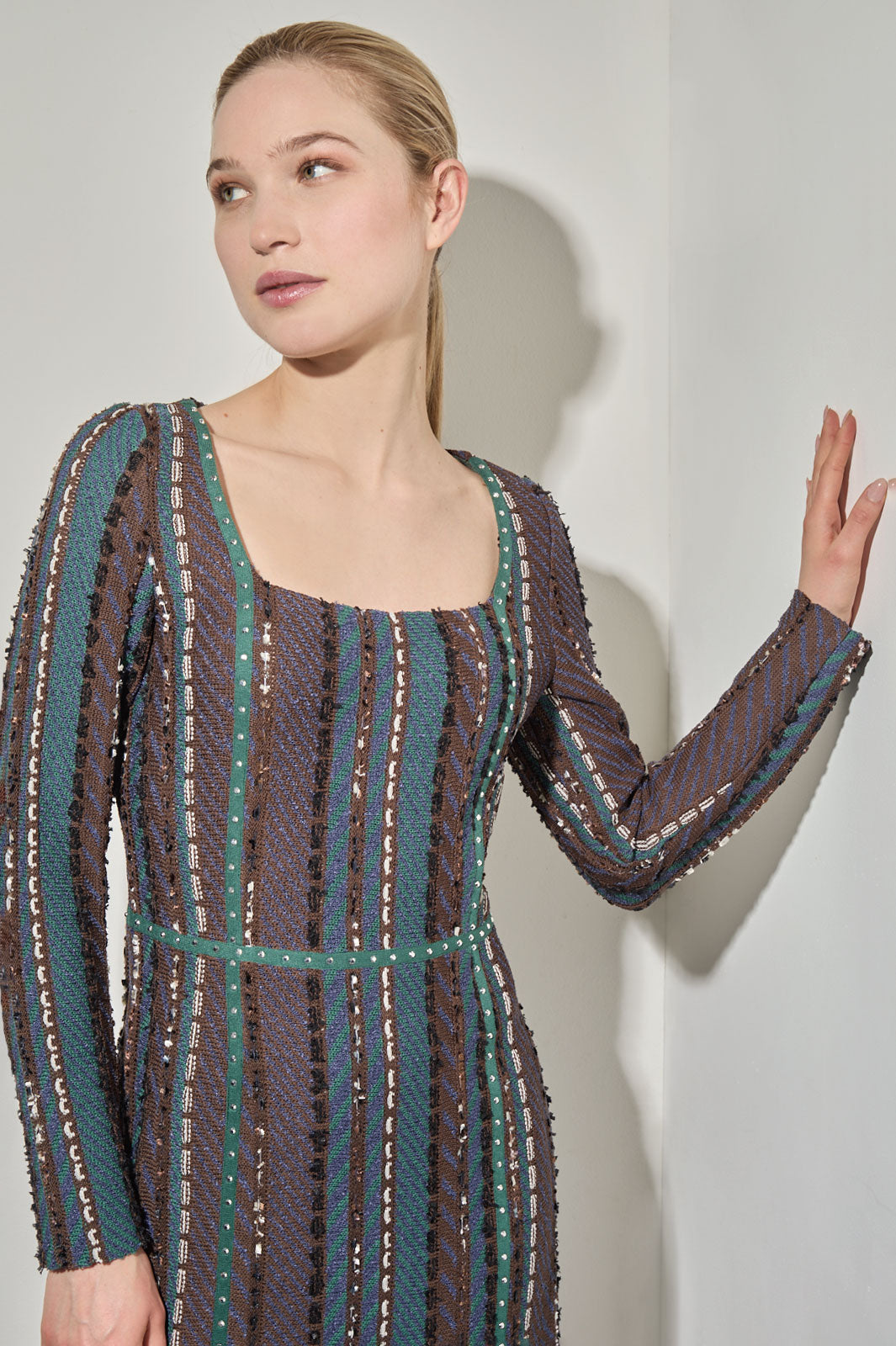fringe trimmed knitted dress Women's Light yellow Fringe-Trimmed Knit Dress