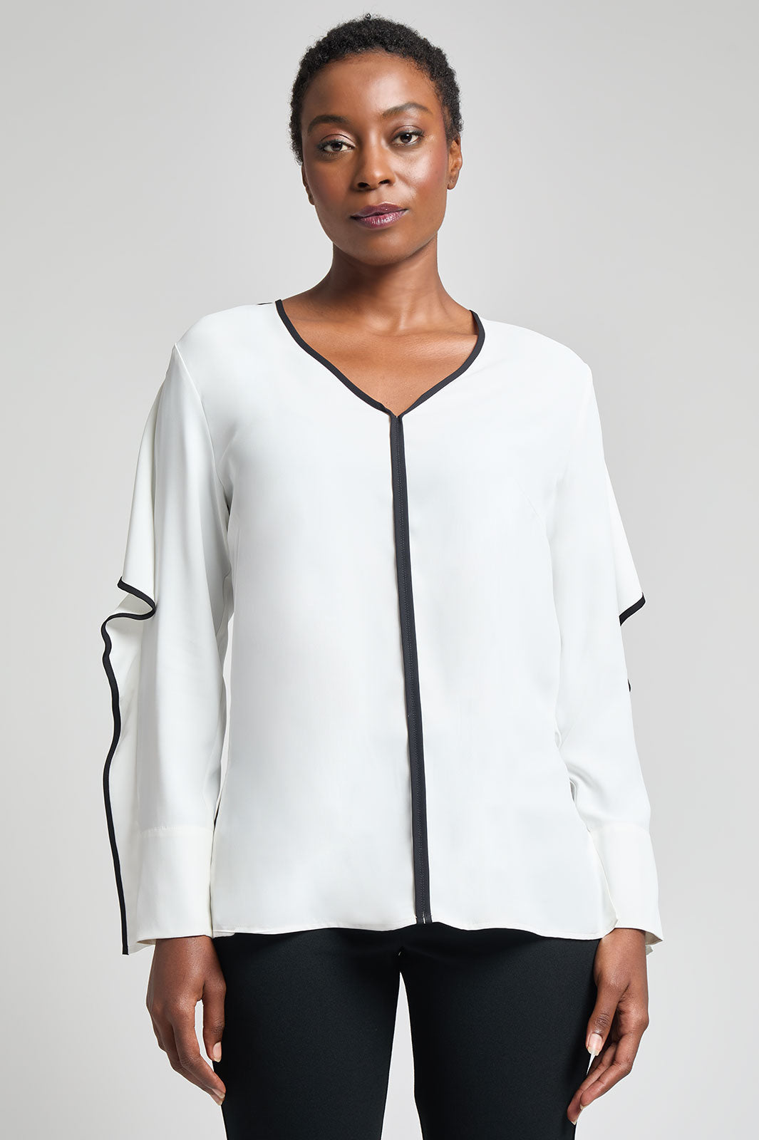 calvin klein ruffle sleeve blouse