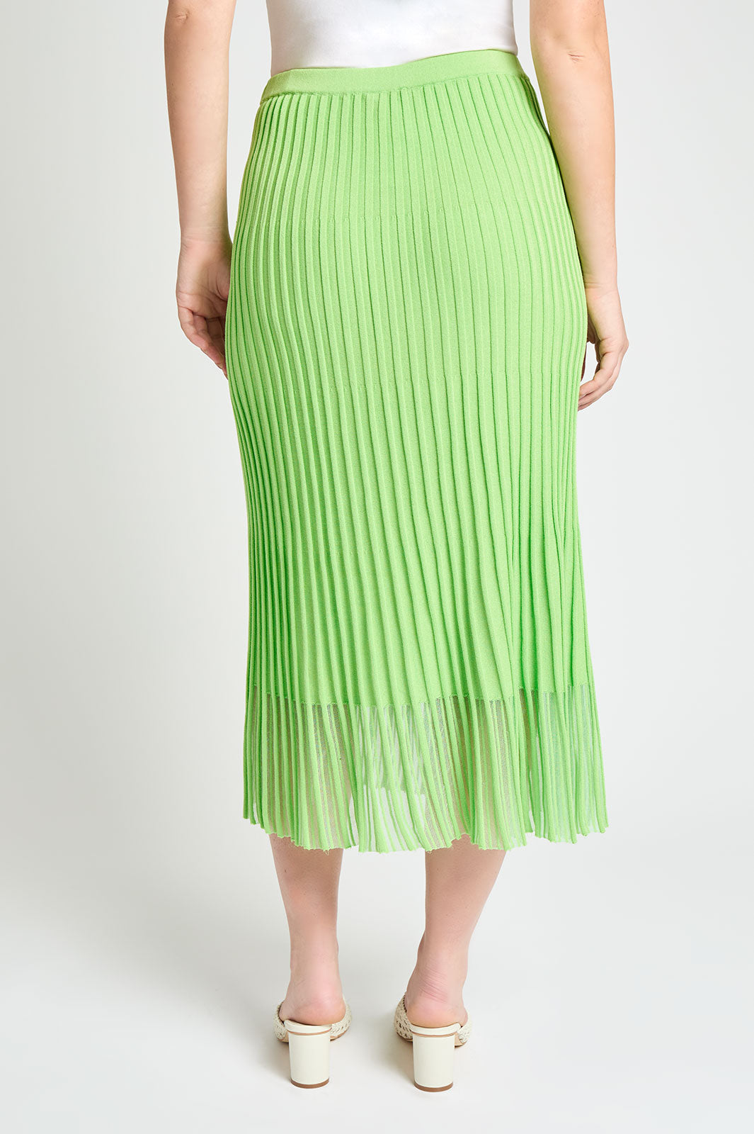 Ribbed A-Line Maxi Skirt, Fern | Ming Wang