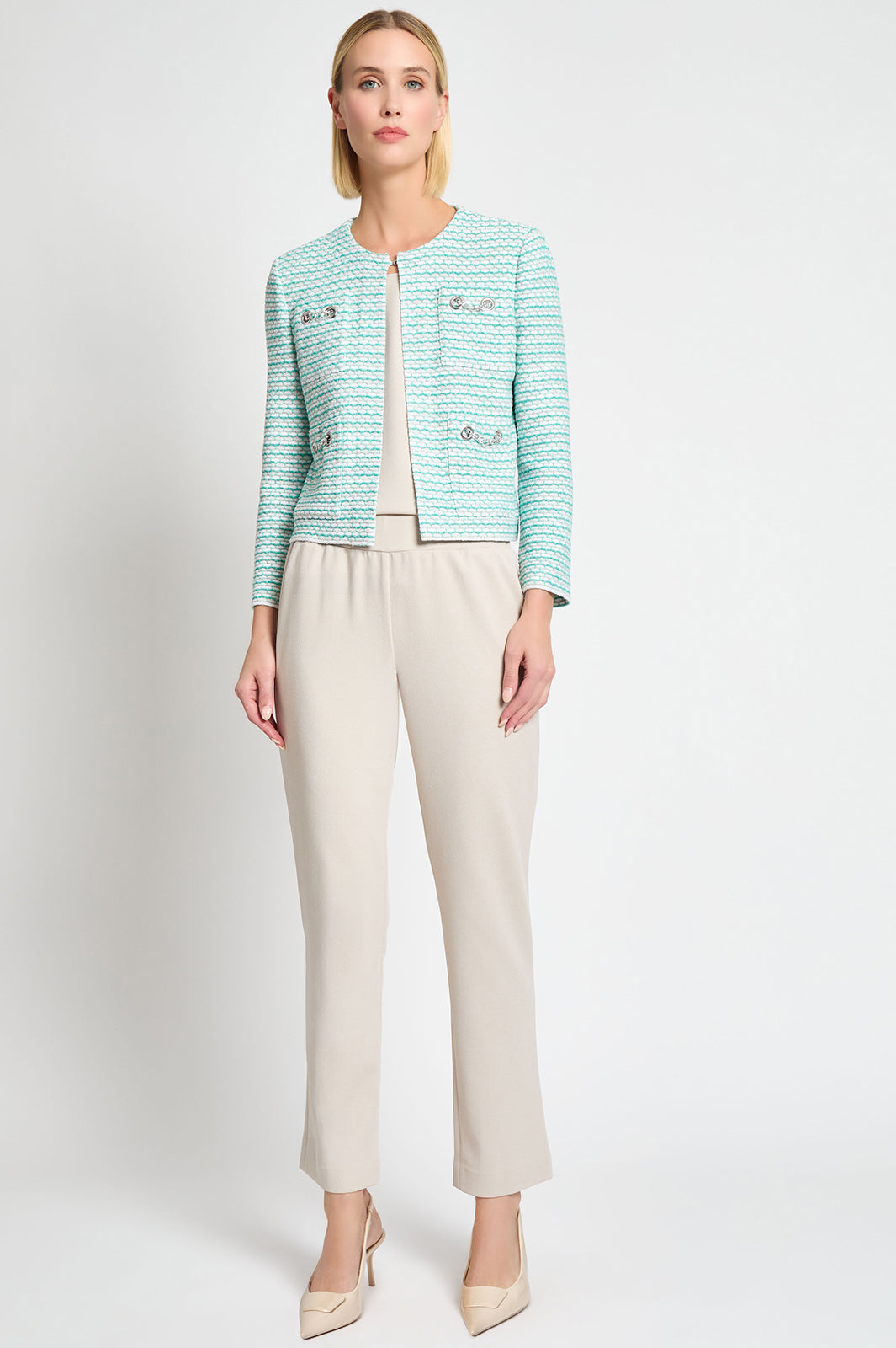 ★on&on★ Minimal Stitch Point Jacket NEW4XJ214_91 Z Supply All Day Cropped Knit Jacket | One:Nine Boutique