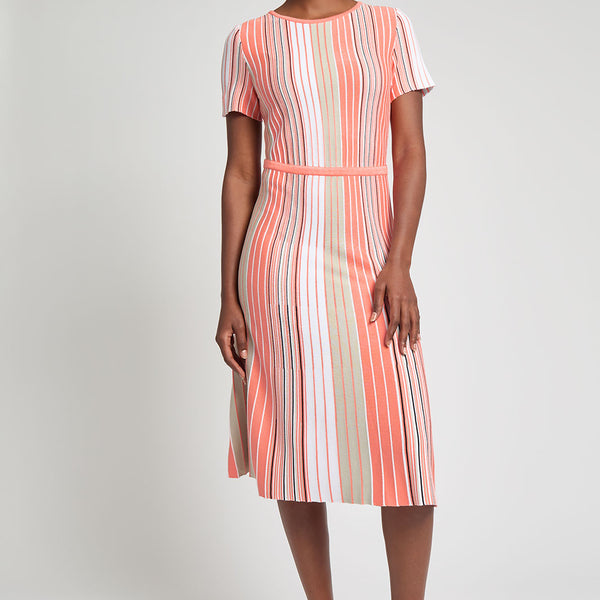 ワンピース ETMON Multi Stripe Knitting Dress, White Proenza Schouler Naomi Dress in Crochet Stripe Knit - White