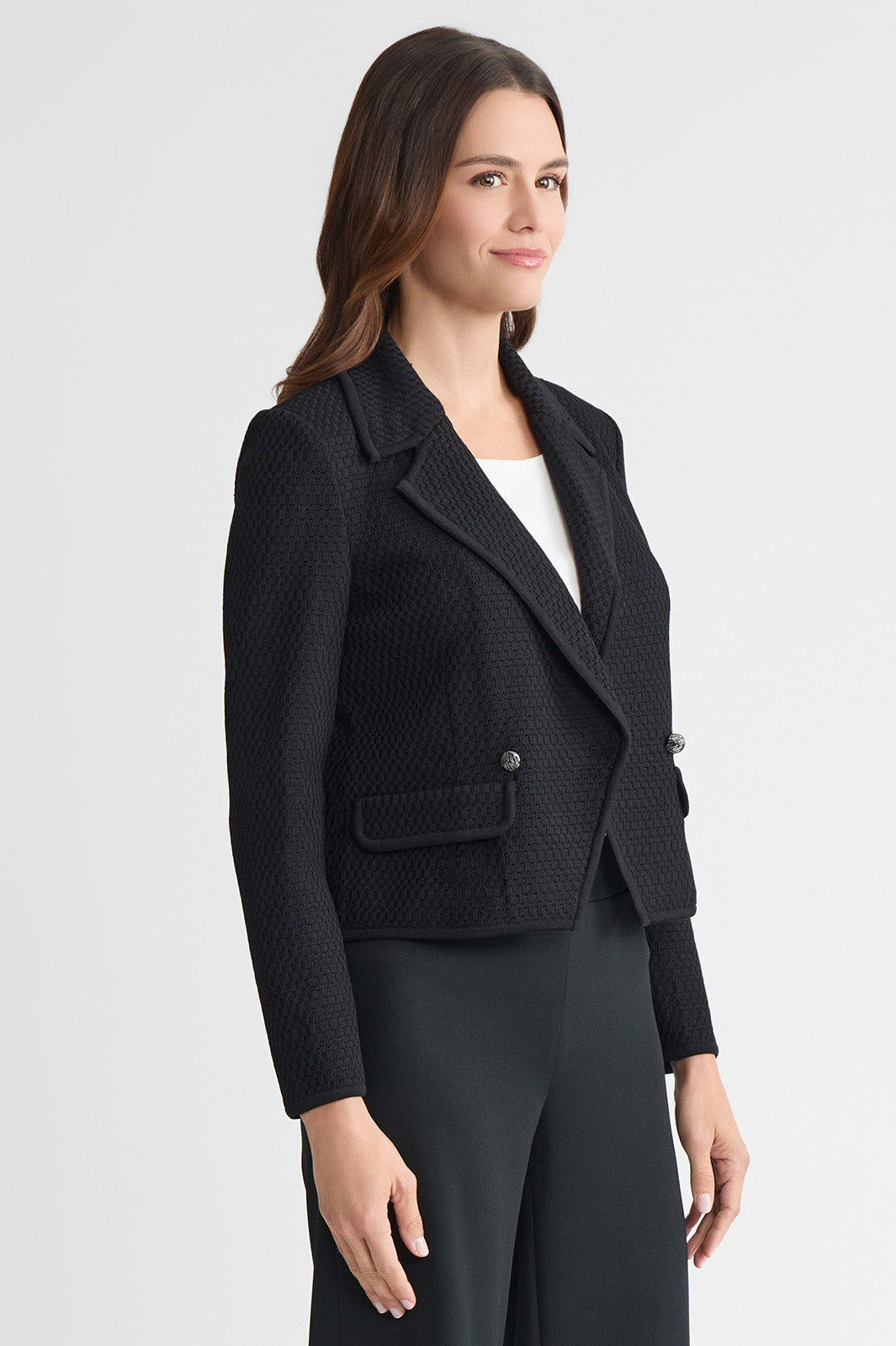 美品★ CLASSIC MINIMAL WARM TAILORED JACKET Compact Stretch Pocket Detail Tailored Cropped Jacket