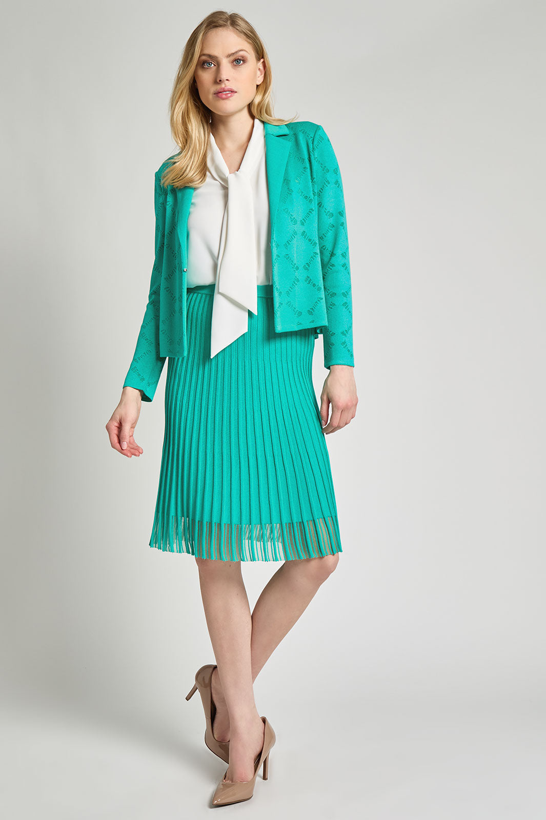 Heritage Fit Diamond Burnout Soft Knit Jacket, Emerald Awe | Ming Wang
