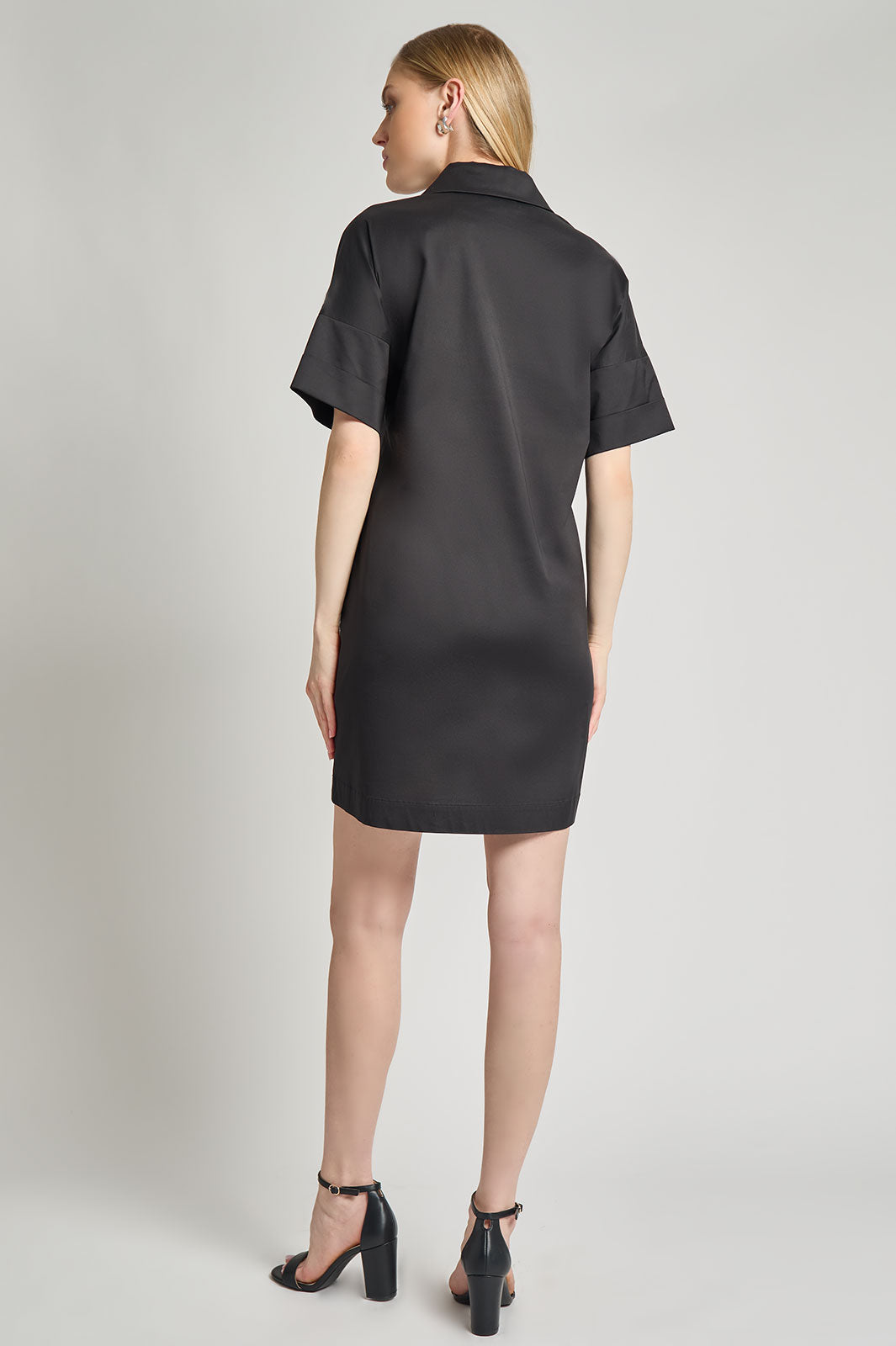 Plus Size Embroidered Stretch Cotton Shirt Dress