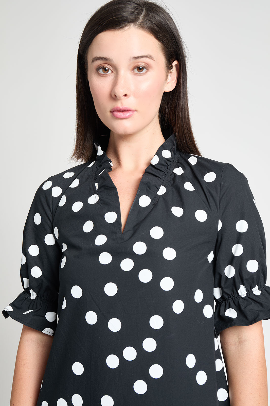 【マーシャ】Cotton Poplin Wave Tuck Dress Watercolor Cotton Voile Plunge Strappy Woven Maxi Dress