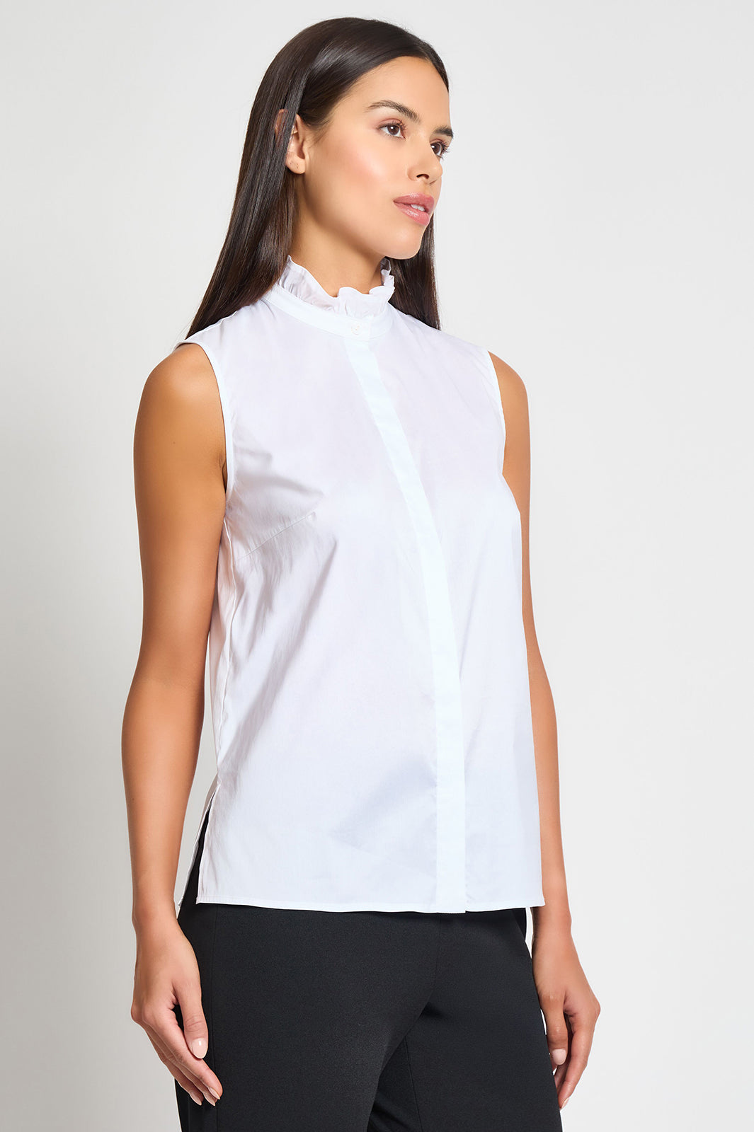 [タグ付き]SIIILON Floater blouse White SIZE2 Funlingo Womens Tops Dressy Causal Long Sleeve Chiffon Loose