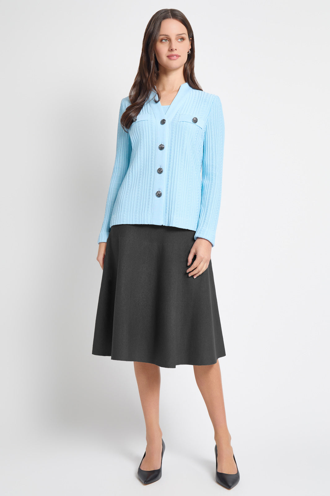 Heritage Fit Ribbed Knit Cardigan | Ming Wang