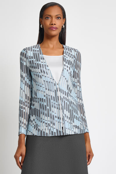Heritage Fit Burnout Jacquard Knit Jacket | Ming Wang