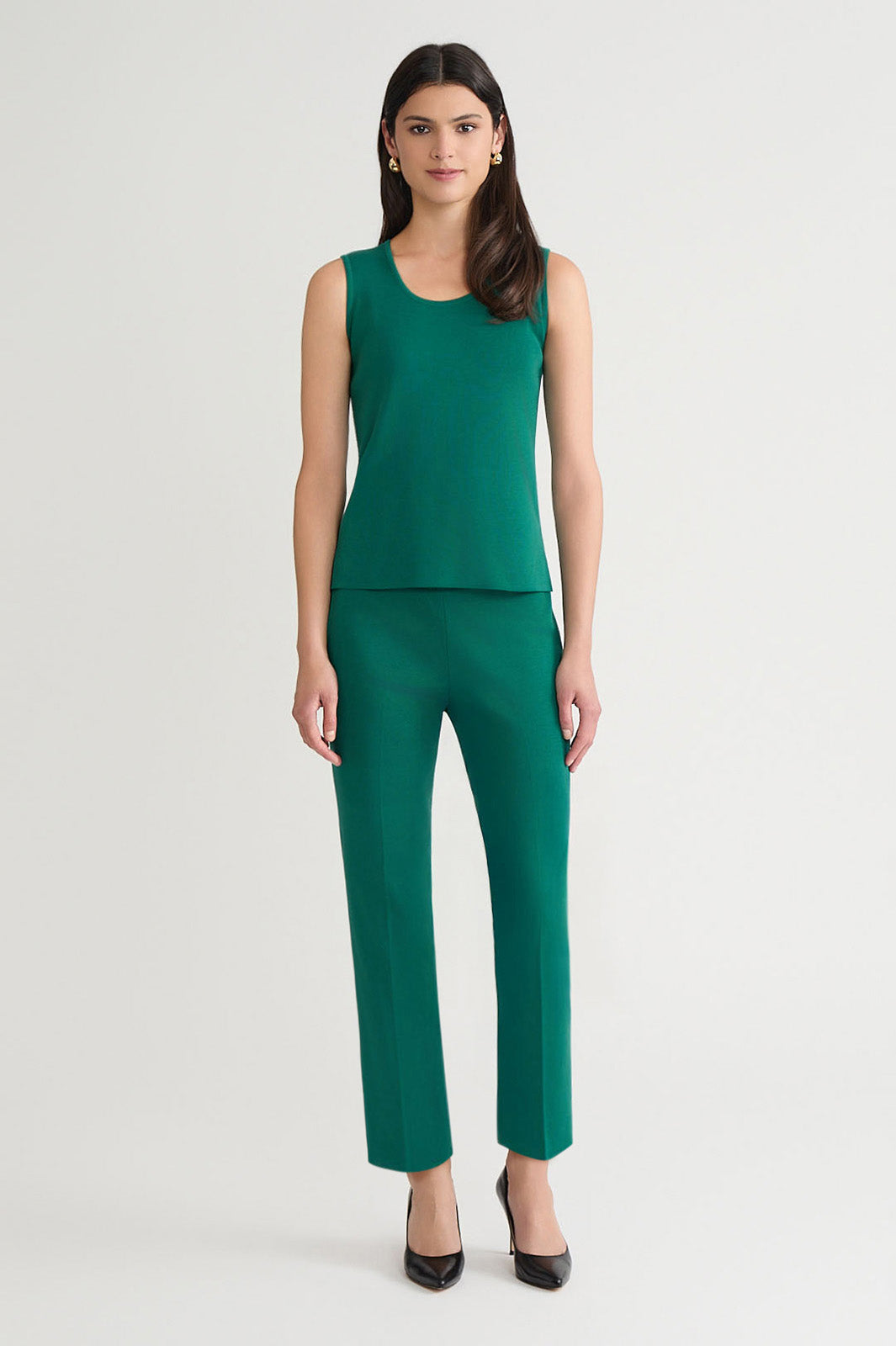 Mid-Length Scoop Neck Knit Tank | Ming Wang
