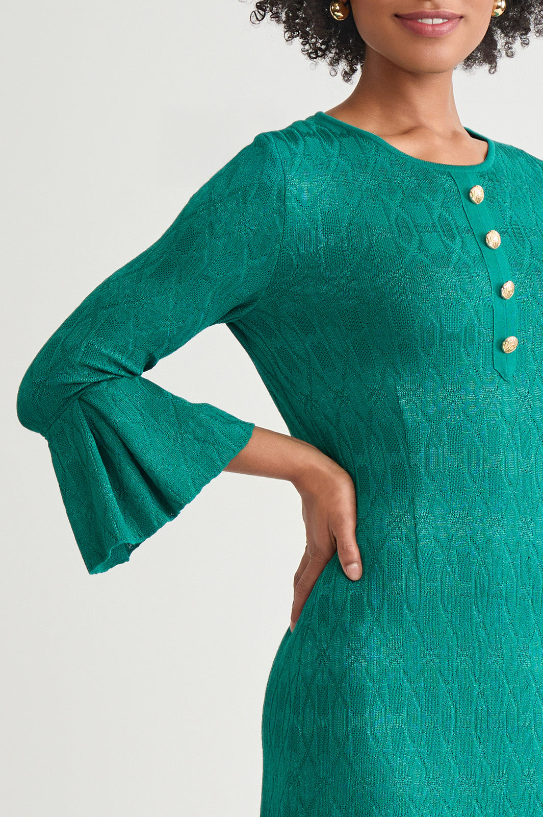 Tonal Multi-Stitch Sheath Dress