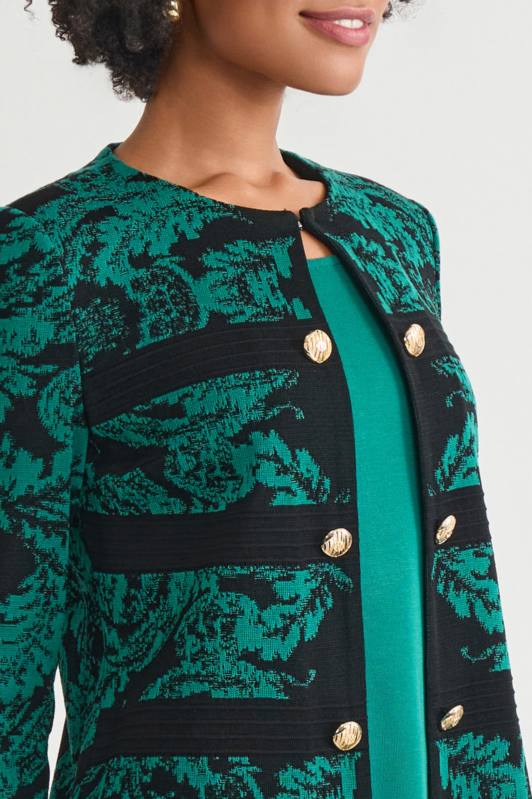 Heritage Filigree Multi-Stitch Knit Jacket | Ming Wang