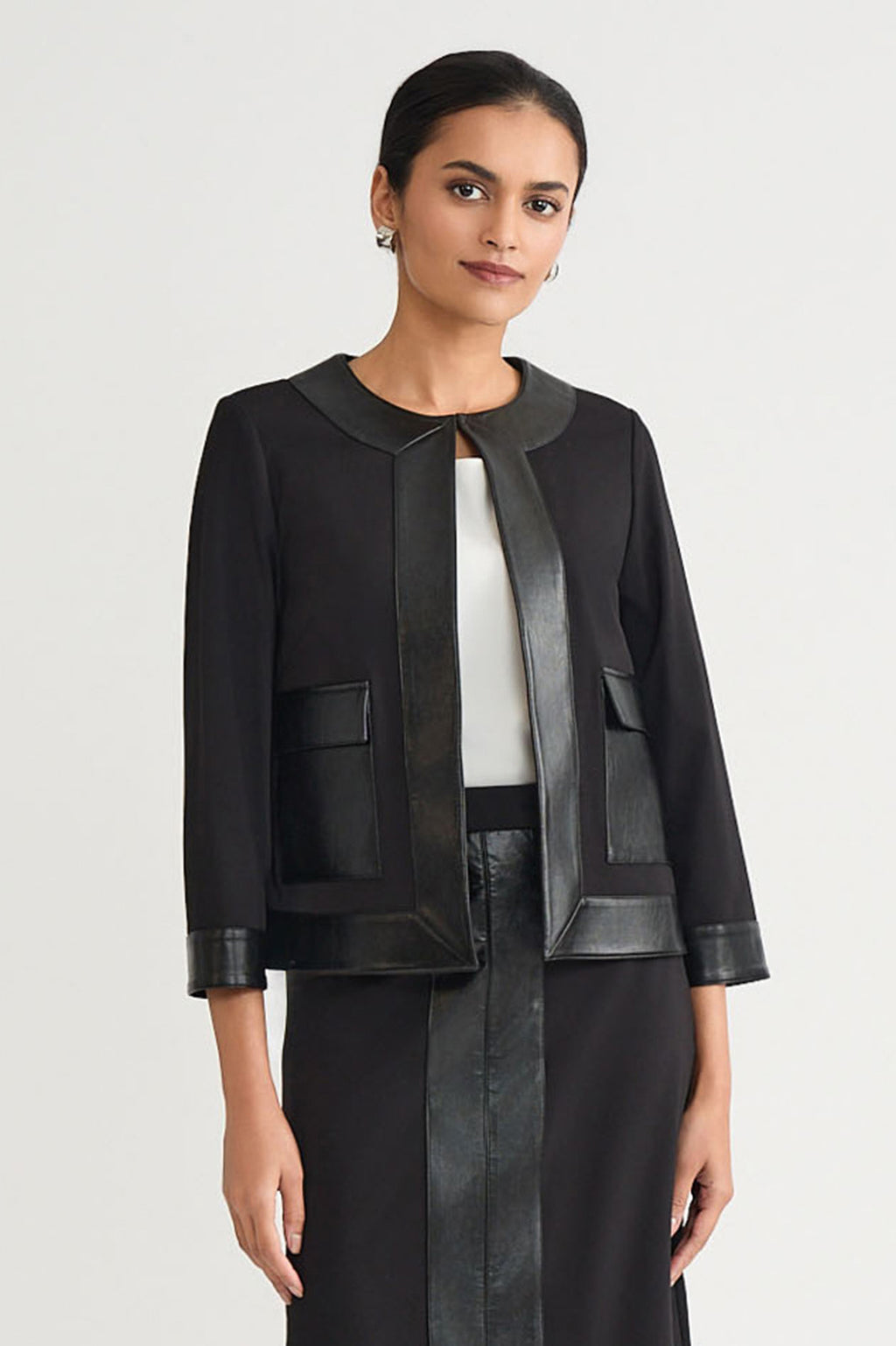 FAUX LEATHER TUCK ジャケット 51eU3KkghFL.jpg