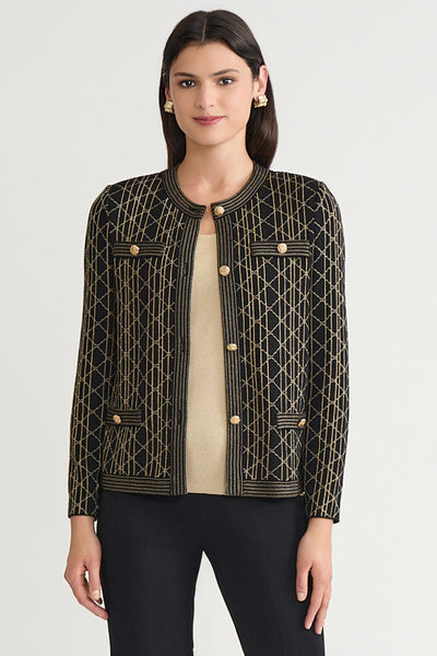 Plus Size Heritage Art Deco Lurex Soft Knit Cardigan | Ming Wang