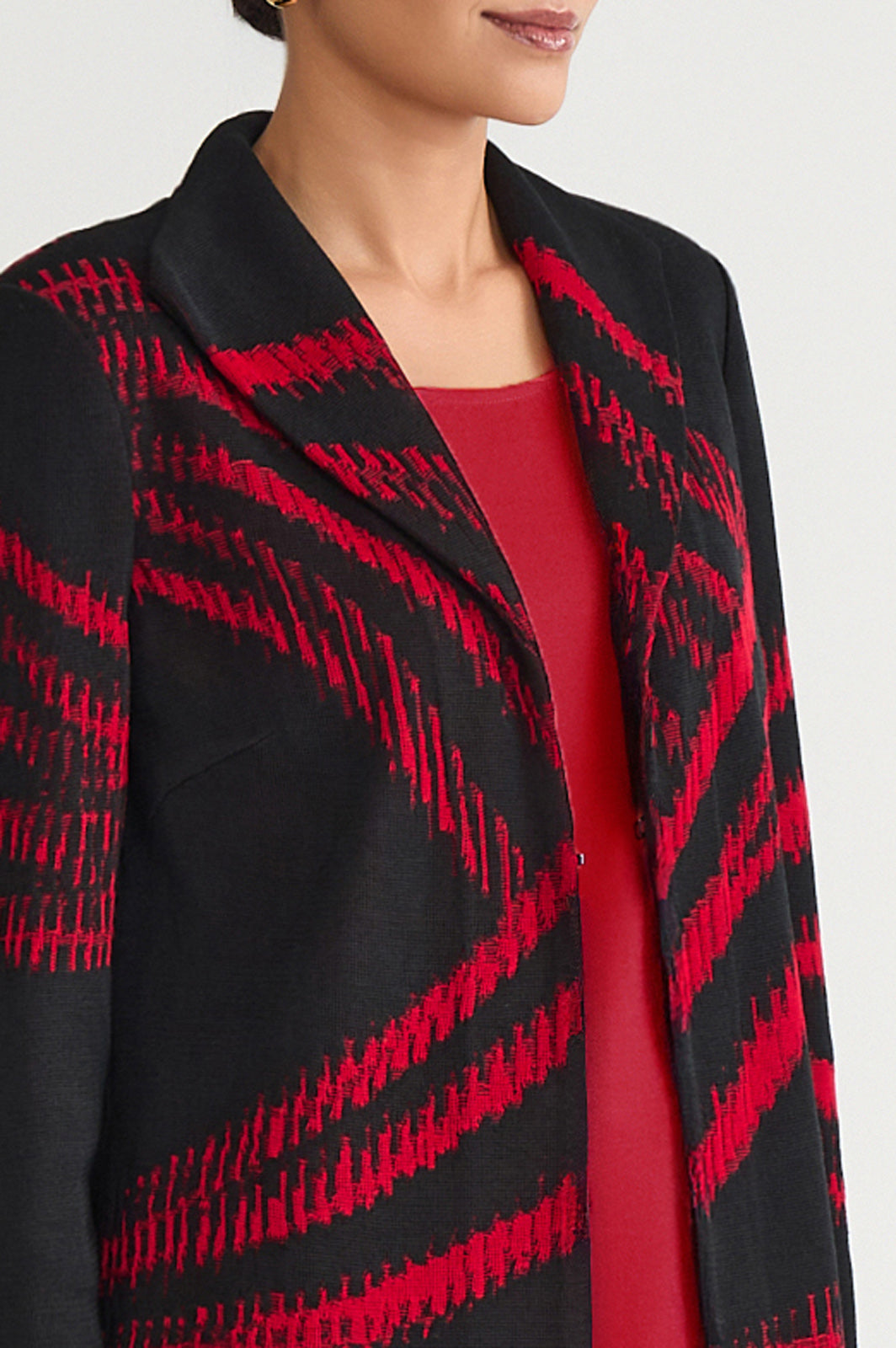 Heritage Two-Tone Jacquard Wave Knit Jacket | Ming Wang