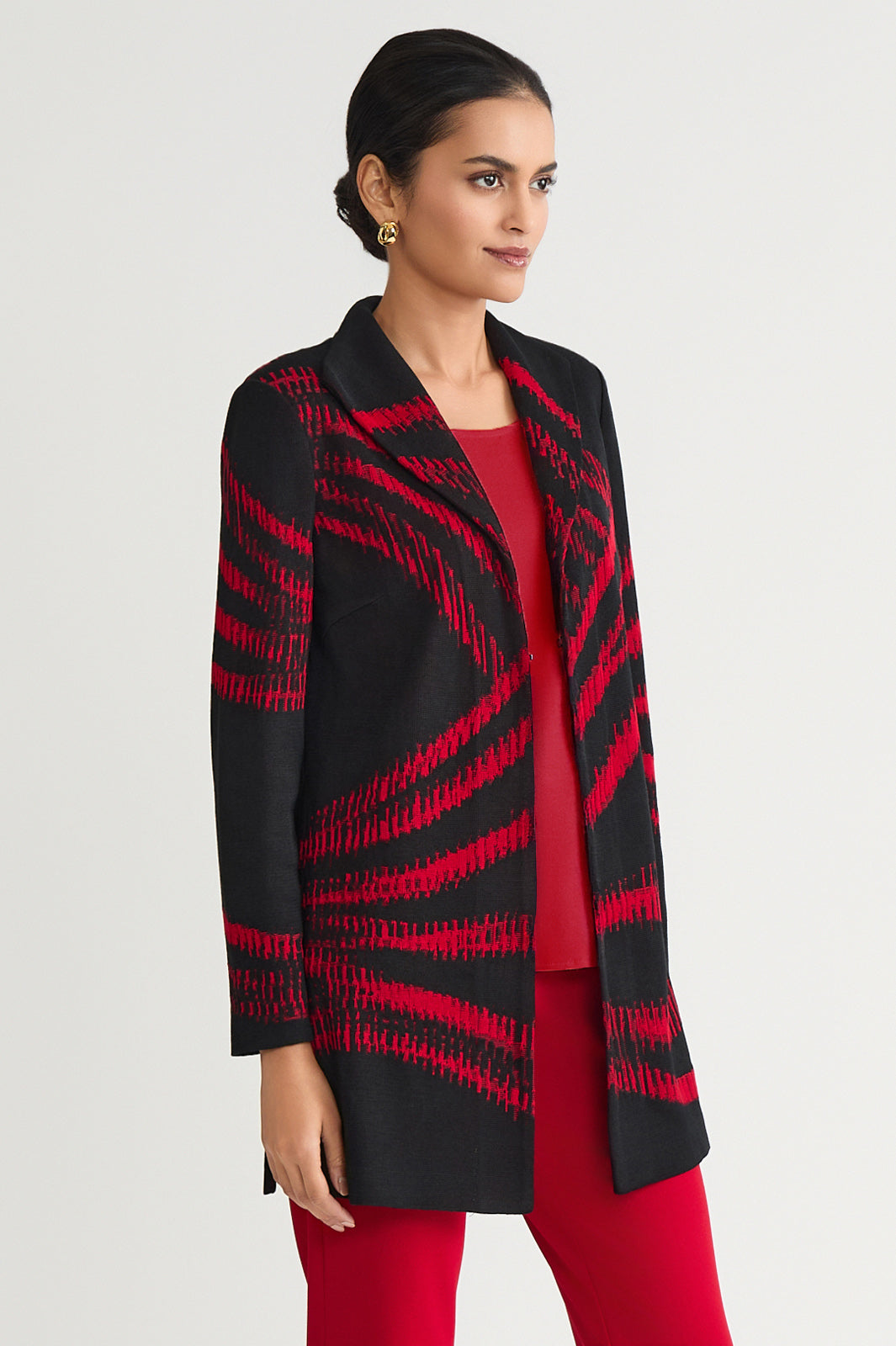 Heritage Two-Tone Jacquard Wave Knit Jacket | Ming Wang