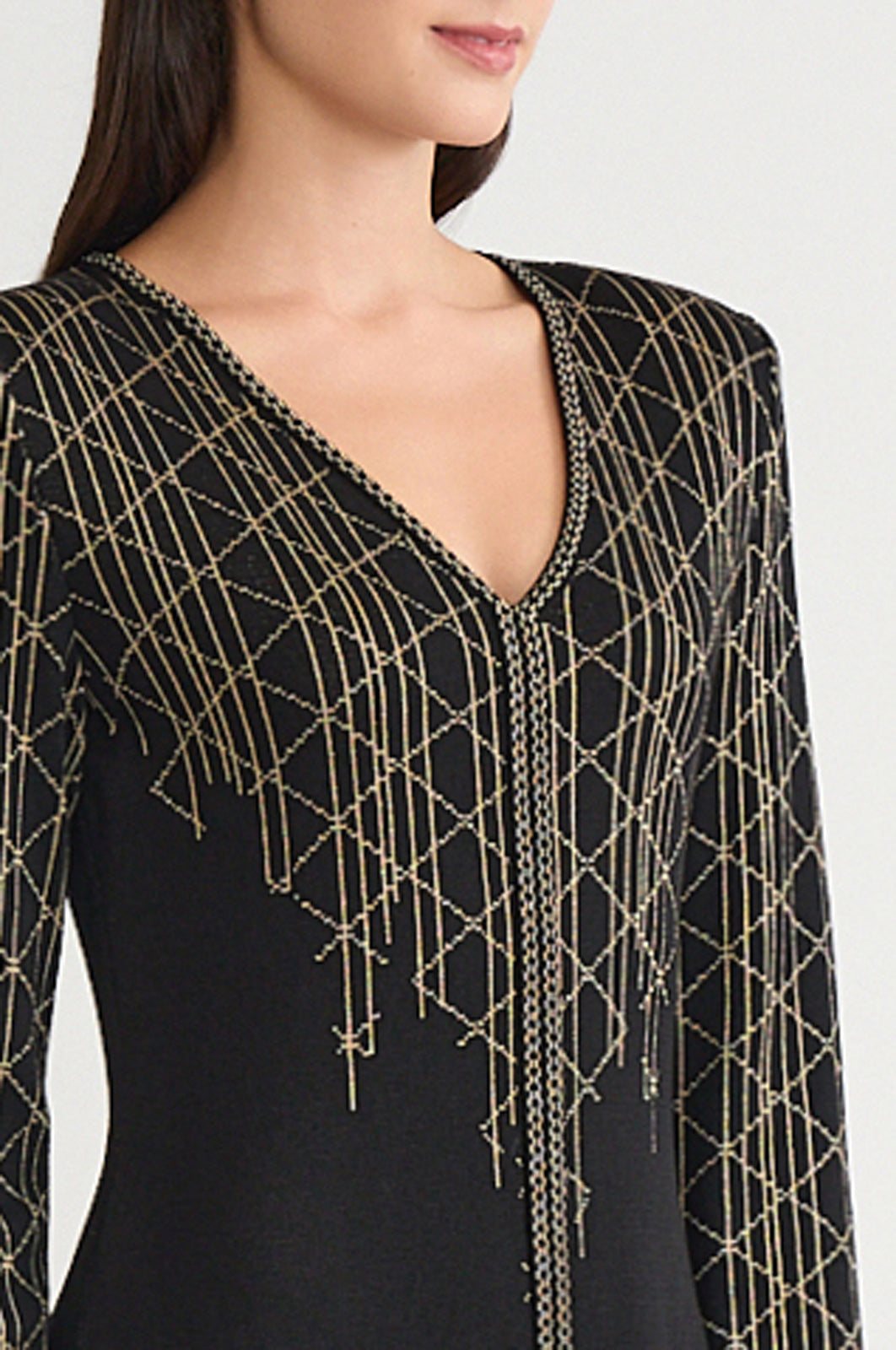 Art Deco Lurex Soft Knit Sheath Dress | Ming Wang Art Deco Lurex Soft Knit Sheath Dress | Ming Wang