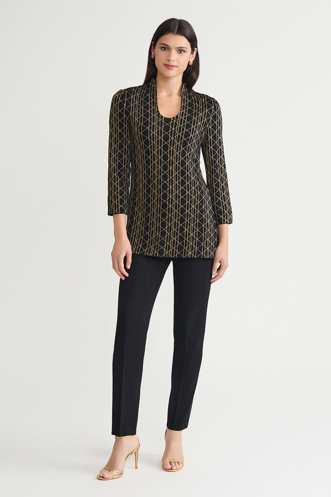 Art Deco Lurex Soft Knit Tunic | Ming Wang