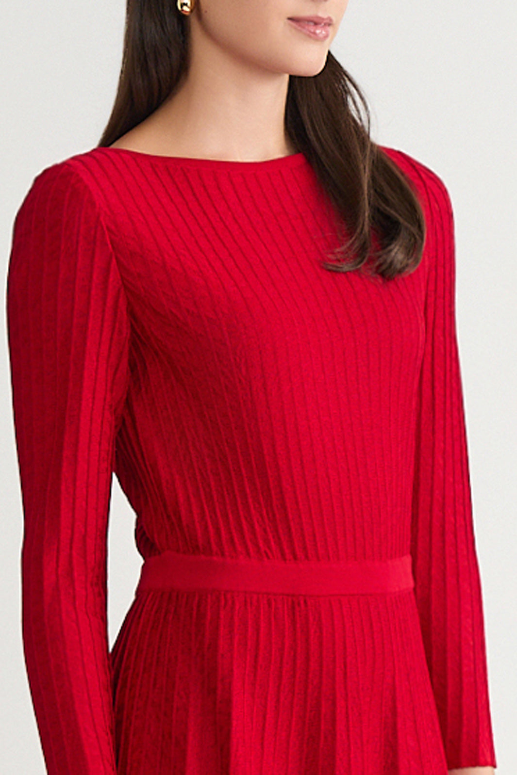 jacquard fit & flare dress Plus-Size Sleek And Modern Basque-Waist Fit-and-Flare Wedding Dress